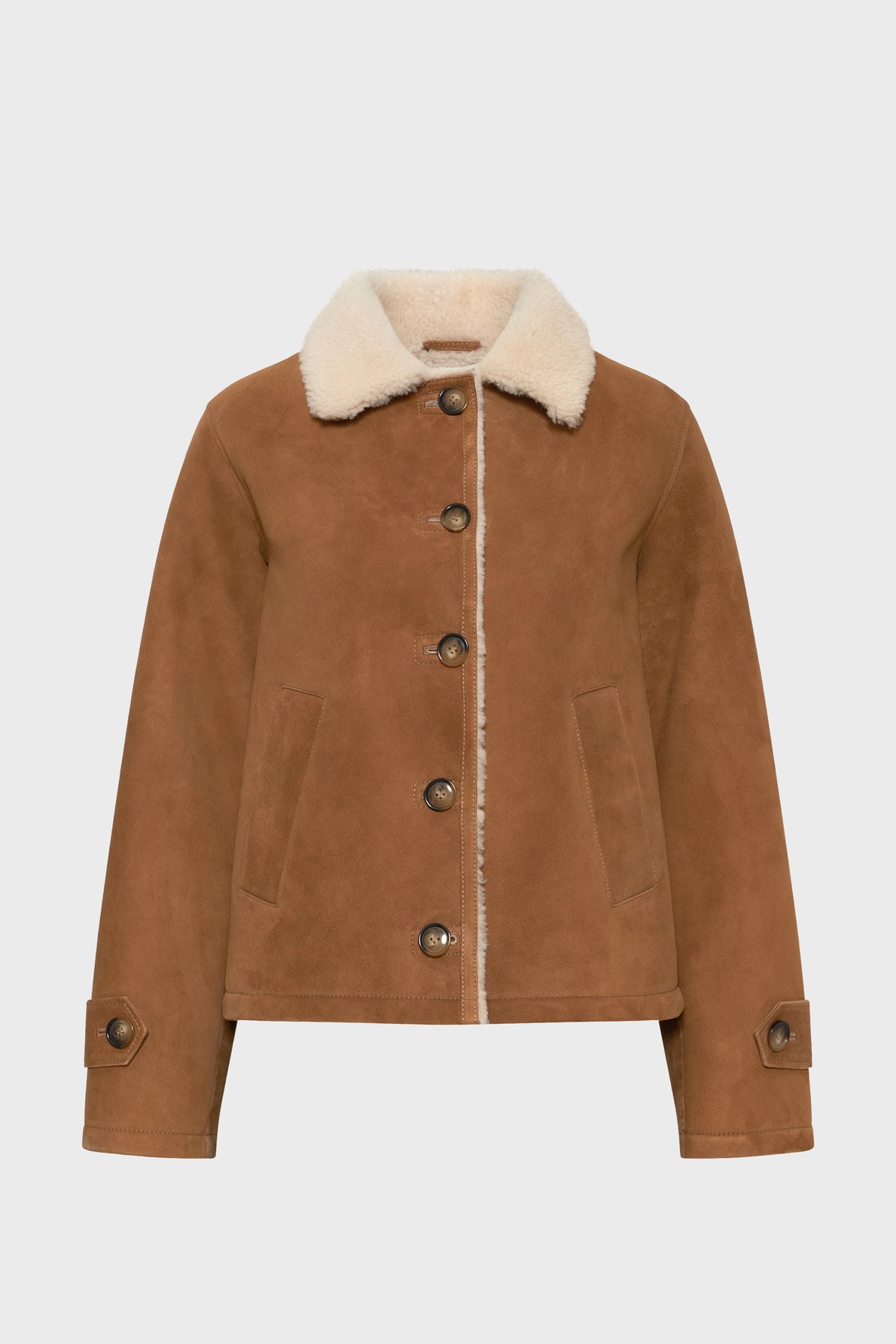 Veste aviateur en peau lainée - nathalie GERARD DAREL Marron