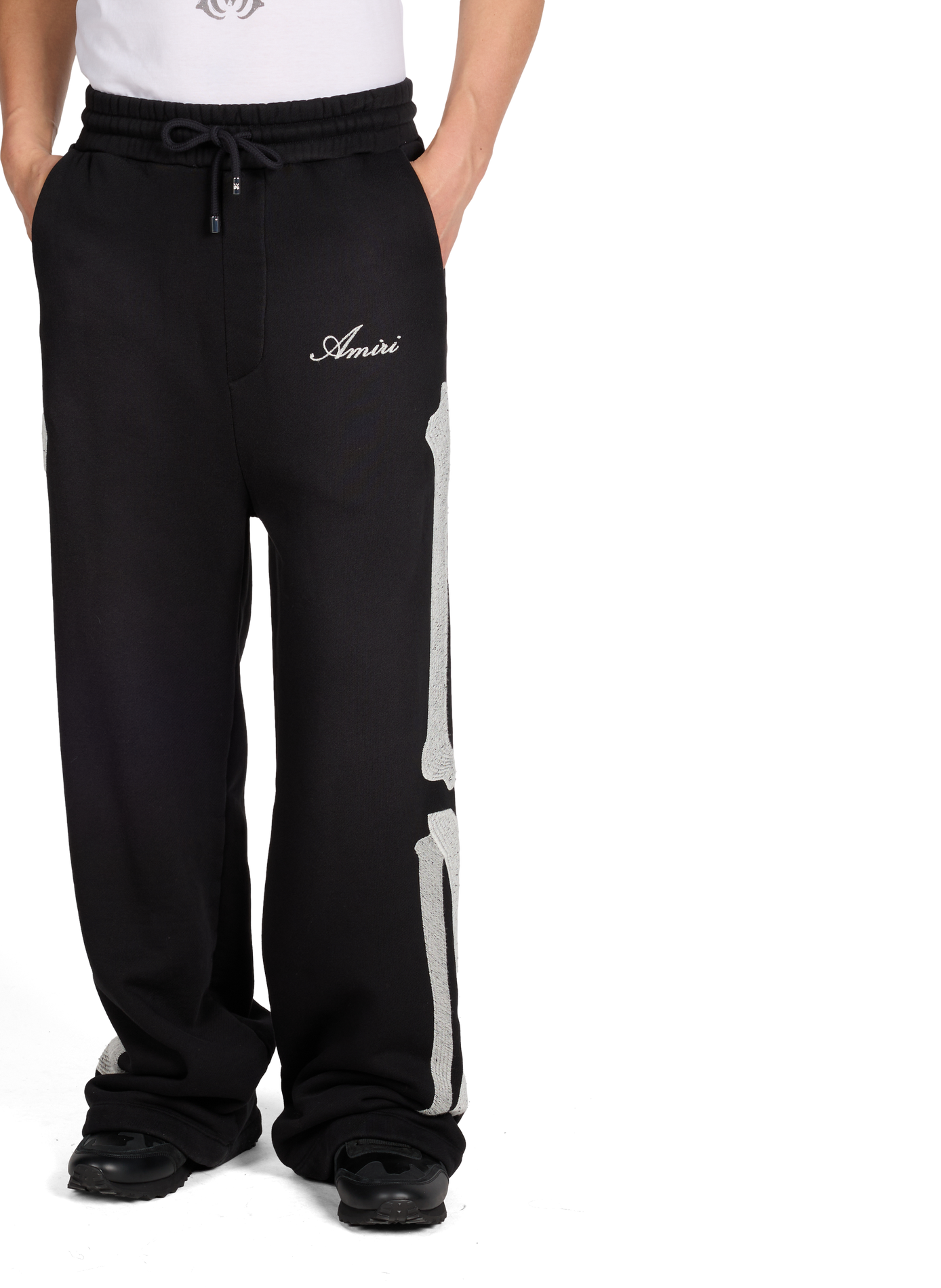 Embroidered cotton sweatpants AMIRI Black