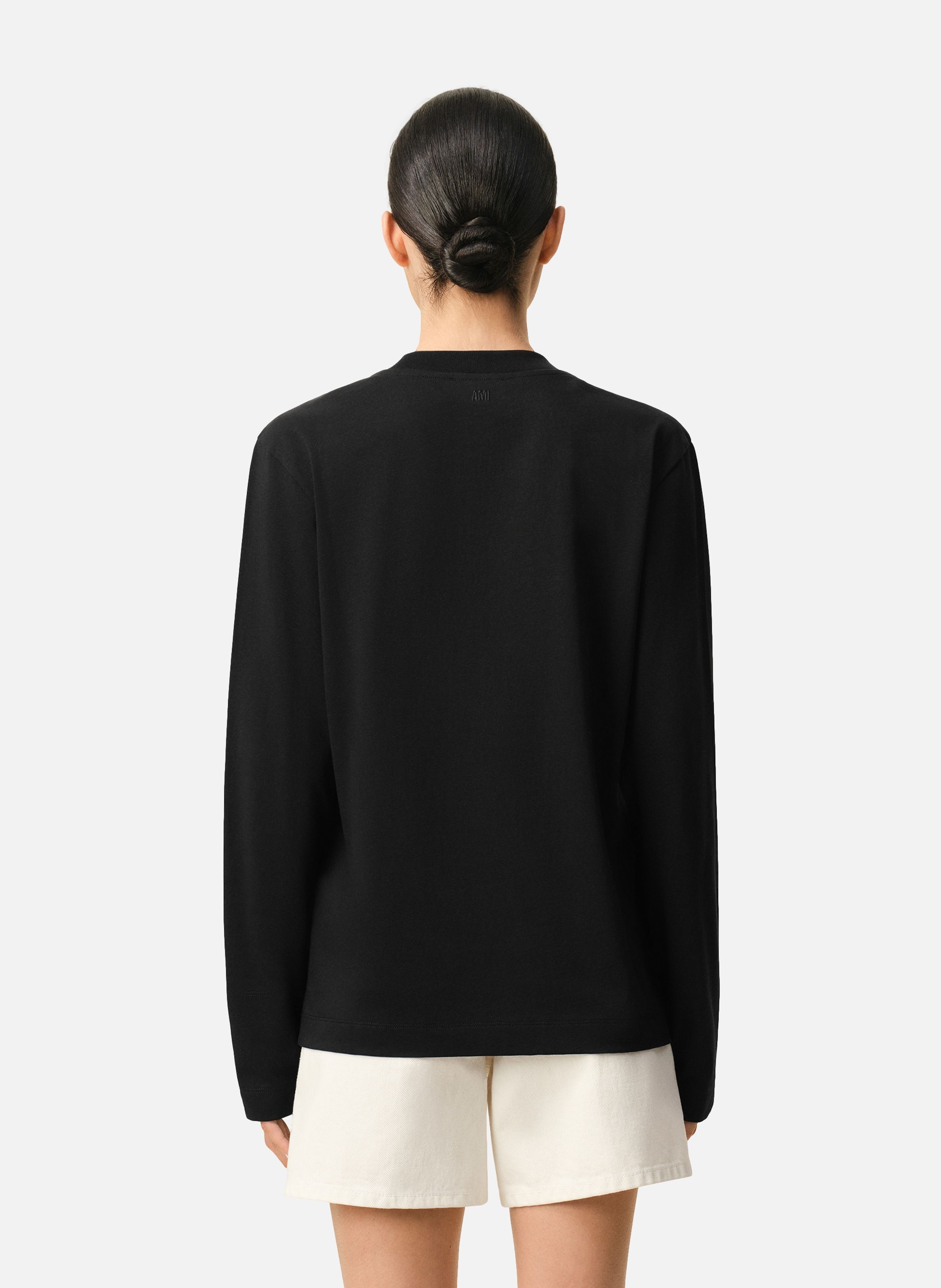 T-shirt Manches Longues Ami de Coeur Rouge unisexe Noir