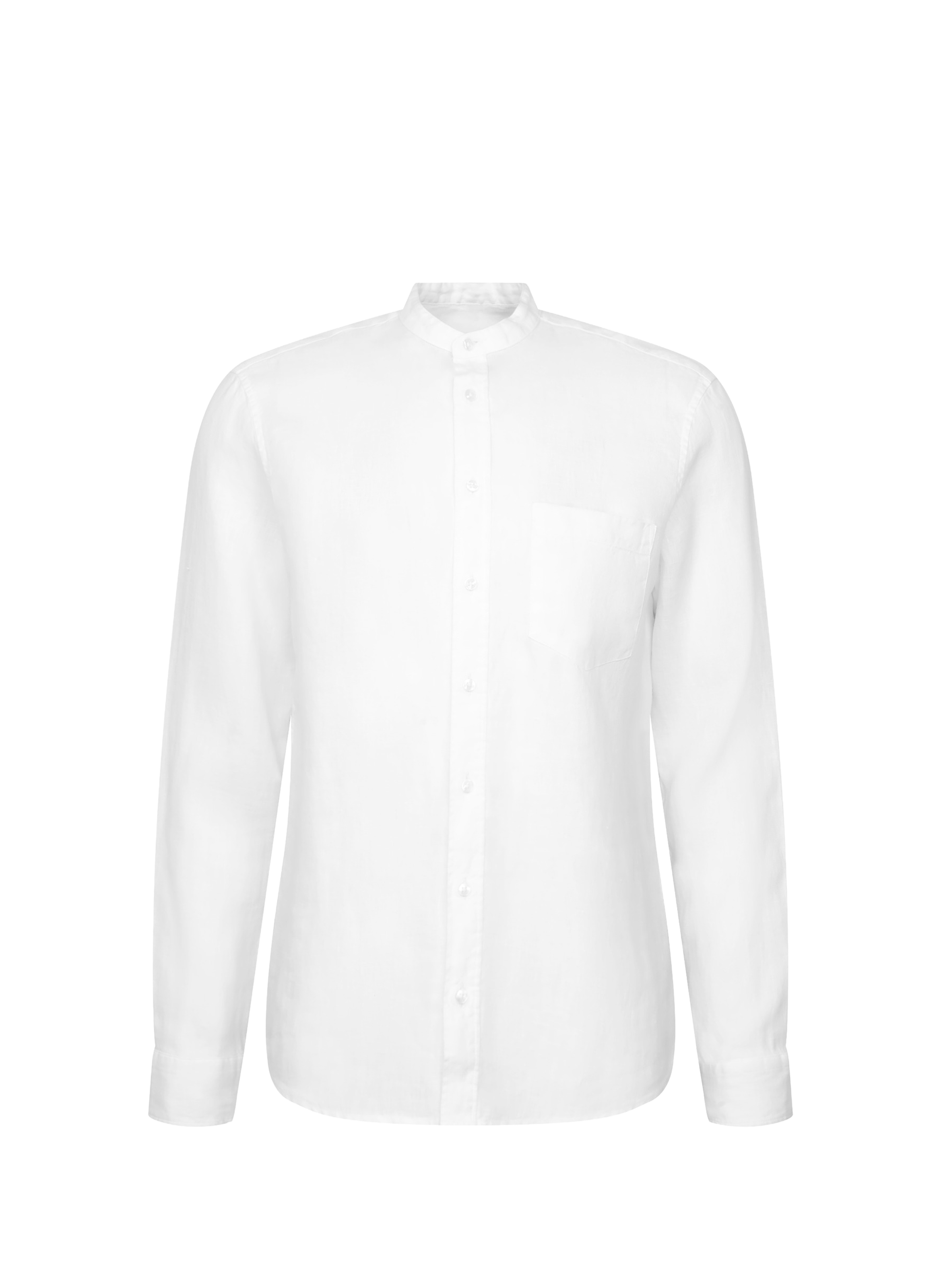 Chemise à col mao en coton SEIDENSTICKER Blanc