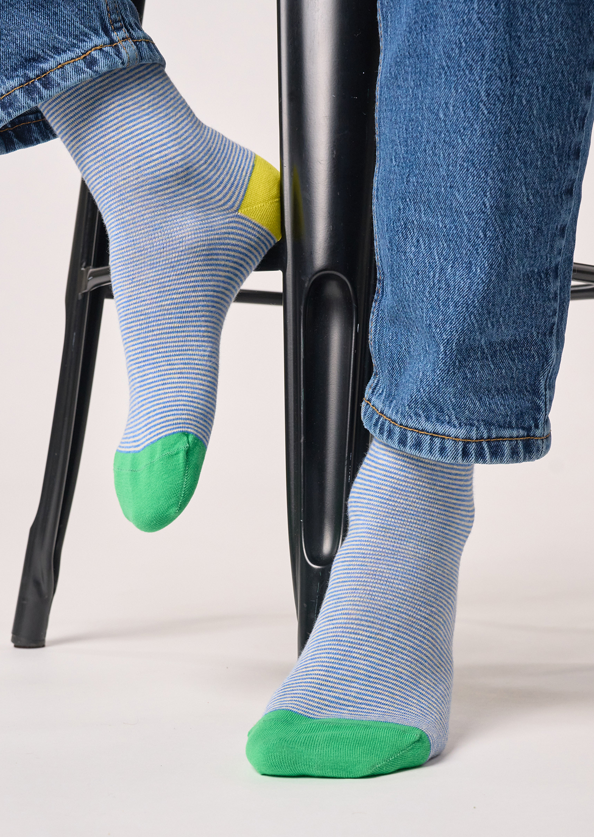 Chaussettes en coton peigné rayées BILLYBELT Bleu