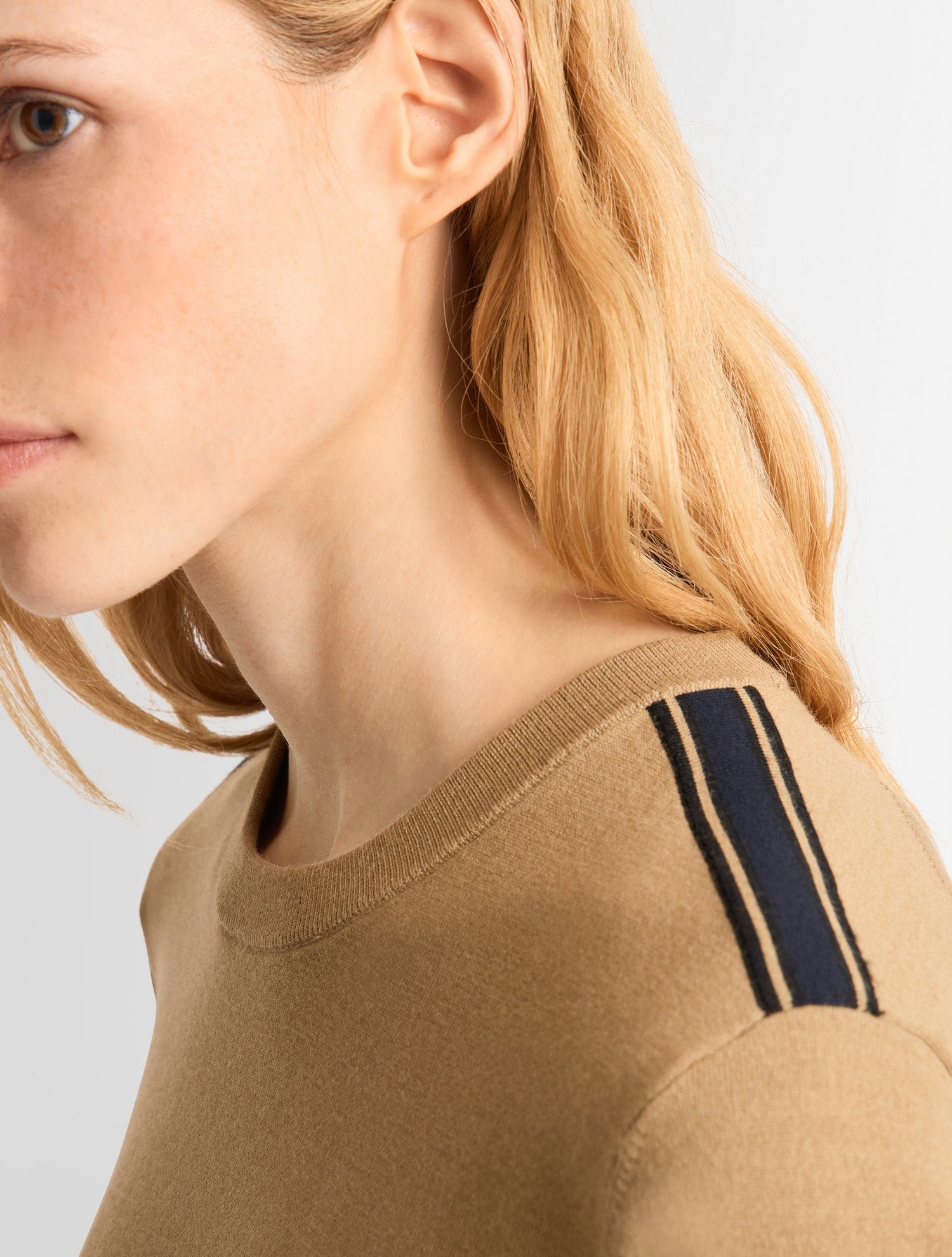 Pull ottavia col rond coupe ajustée FUSALP Beige