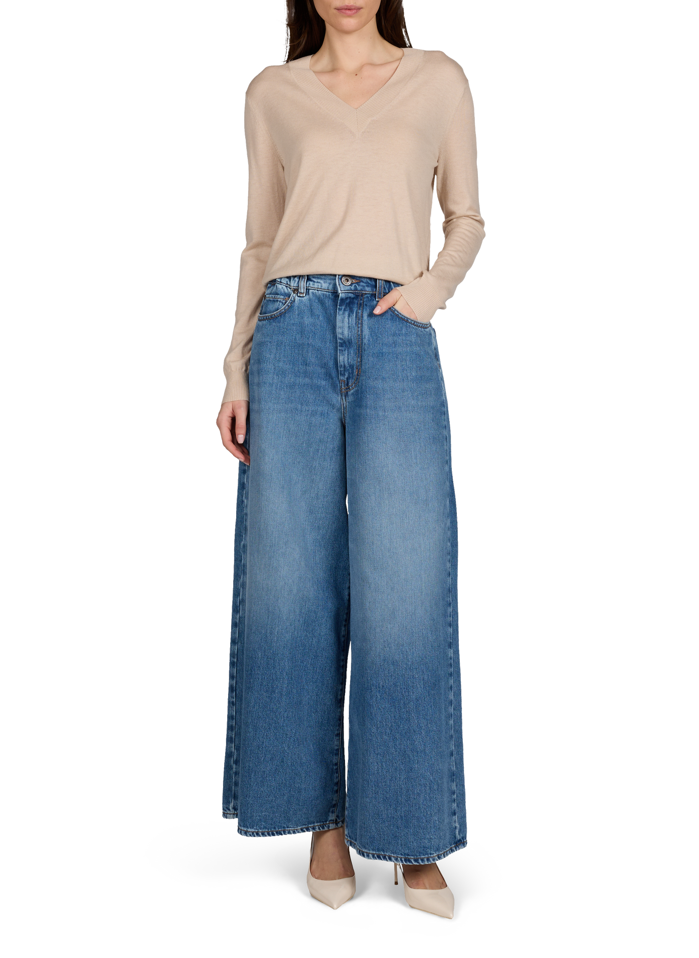 Slingbacks Lidia en cuir PARIS TEXAS Beige