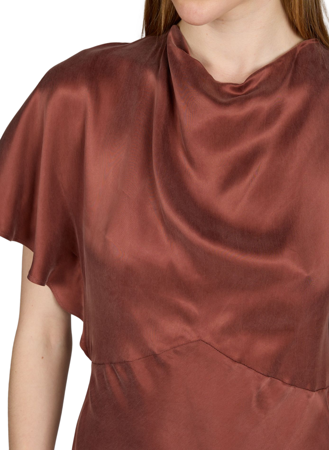 Robe longue cintrée fluide BOSS Rouge