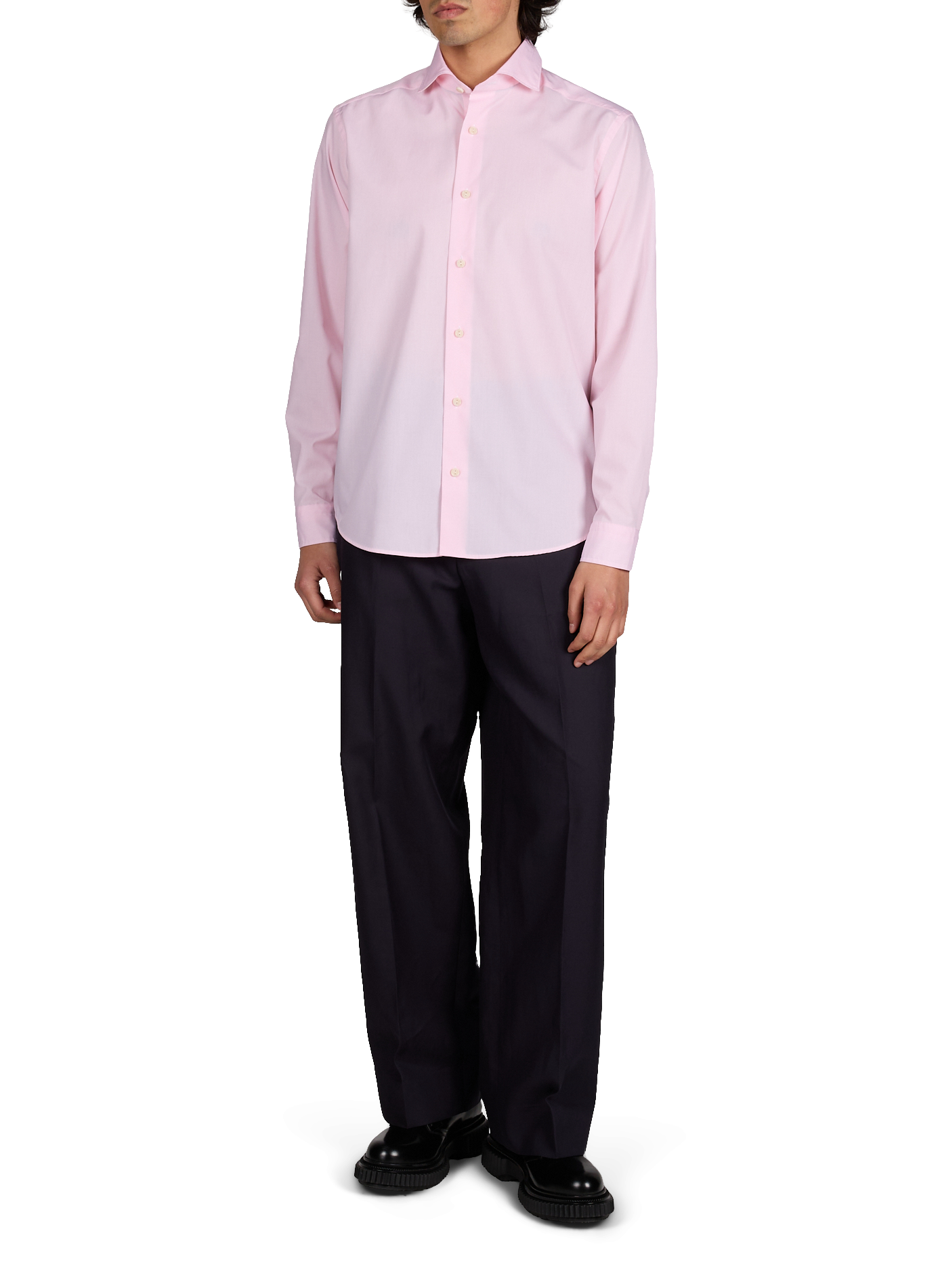 Chemise droite en coton ETON Rose