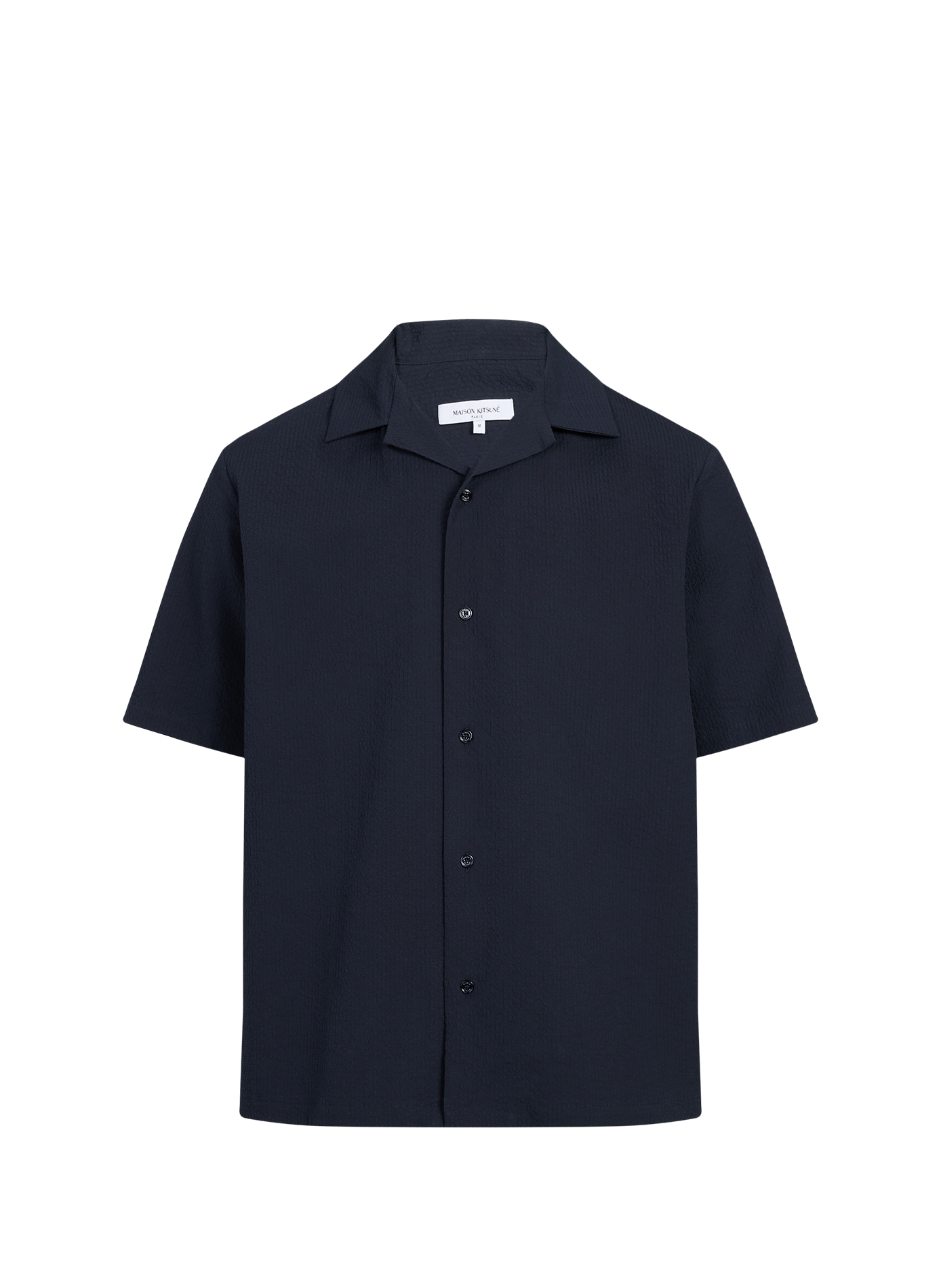 Short-sleeved shirt in blended cotton piqué MAISON KITSUNÉ Blue