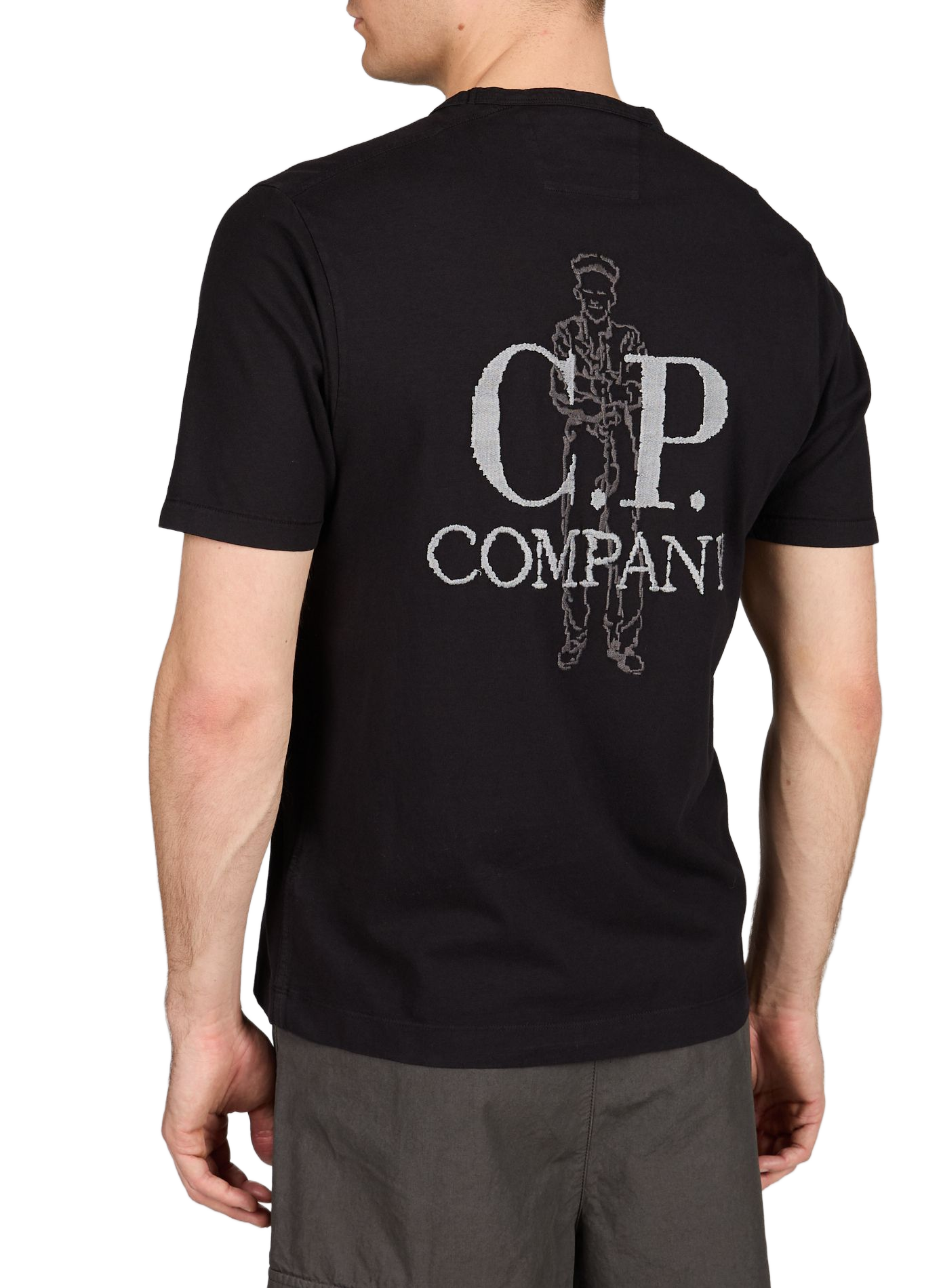 Gerader Baumwoll-T-Shirt CP COMPANY Schwarz