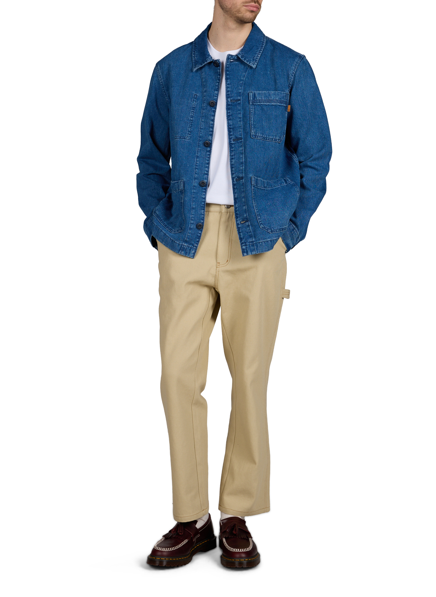 Straight cotton denim shirt jacket TIMBERLAND Blue