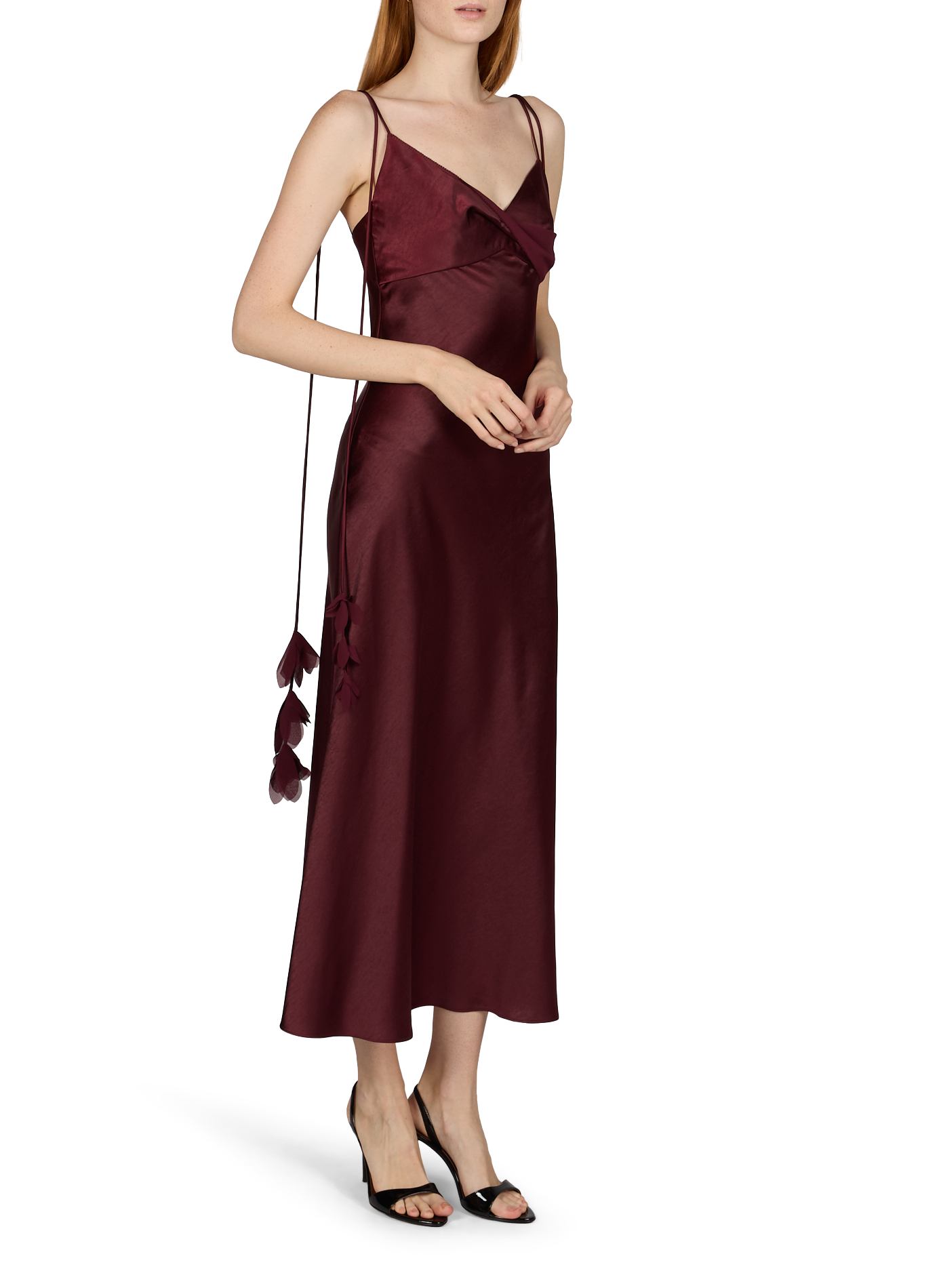 Long satin Dress SELF PORTRAIT Red