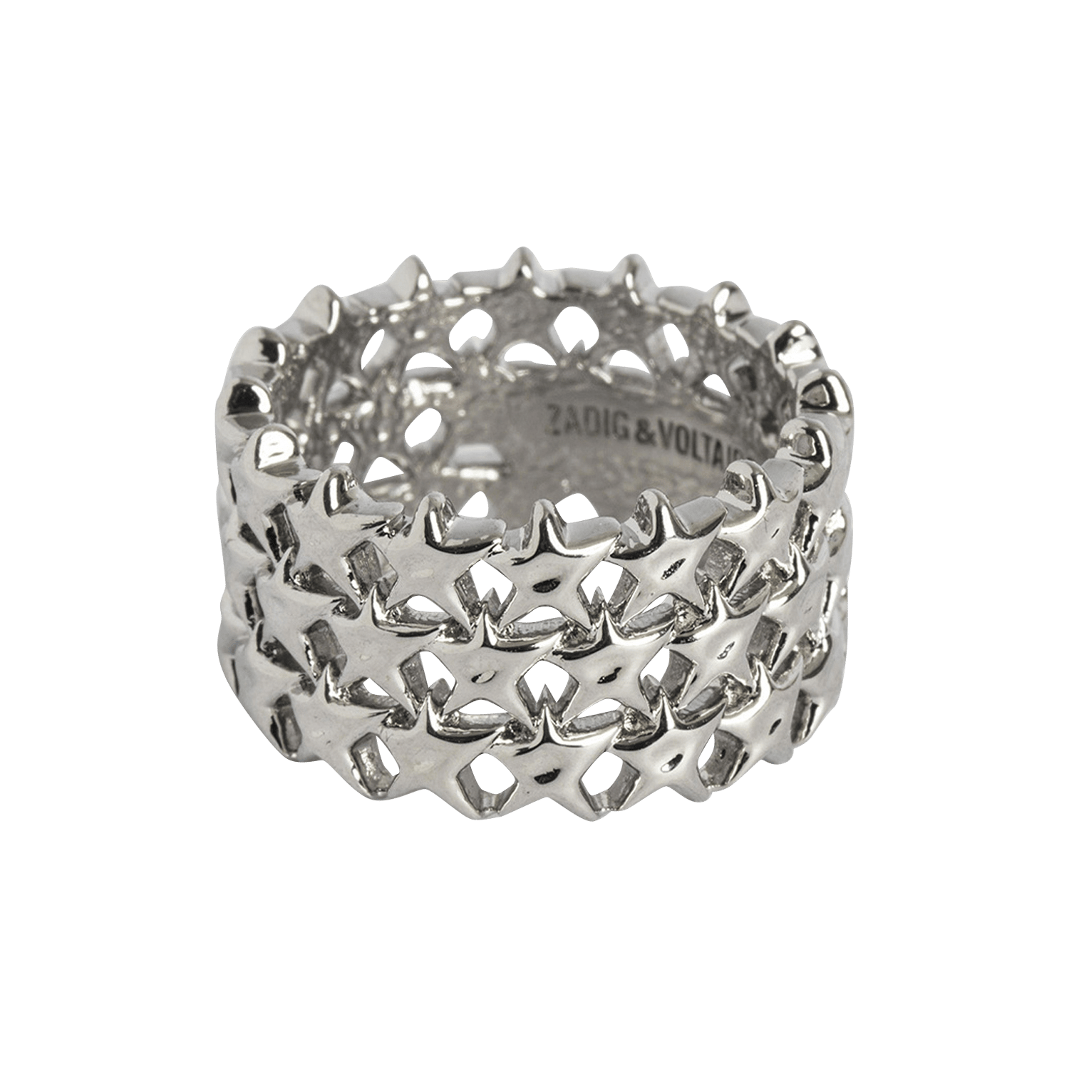 Bague en laiton rock star Gris