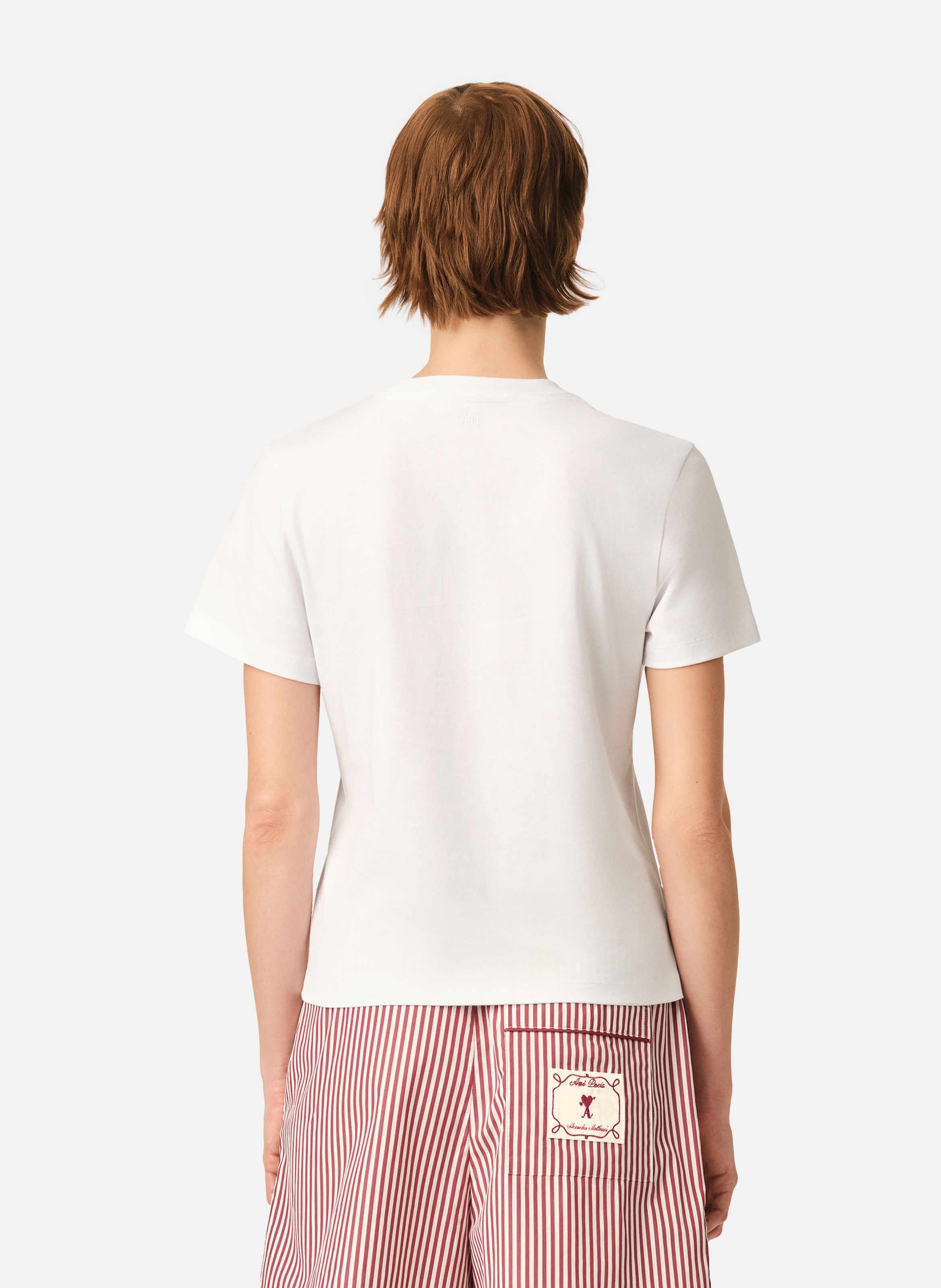 T-shirt ami de coeur en coton AMI PARIS Blanc
