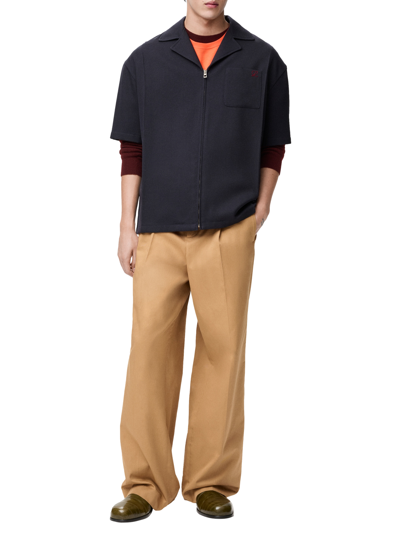 Chemise manches courtes en laine LOEWE Bleu