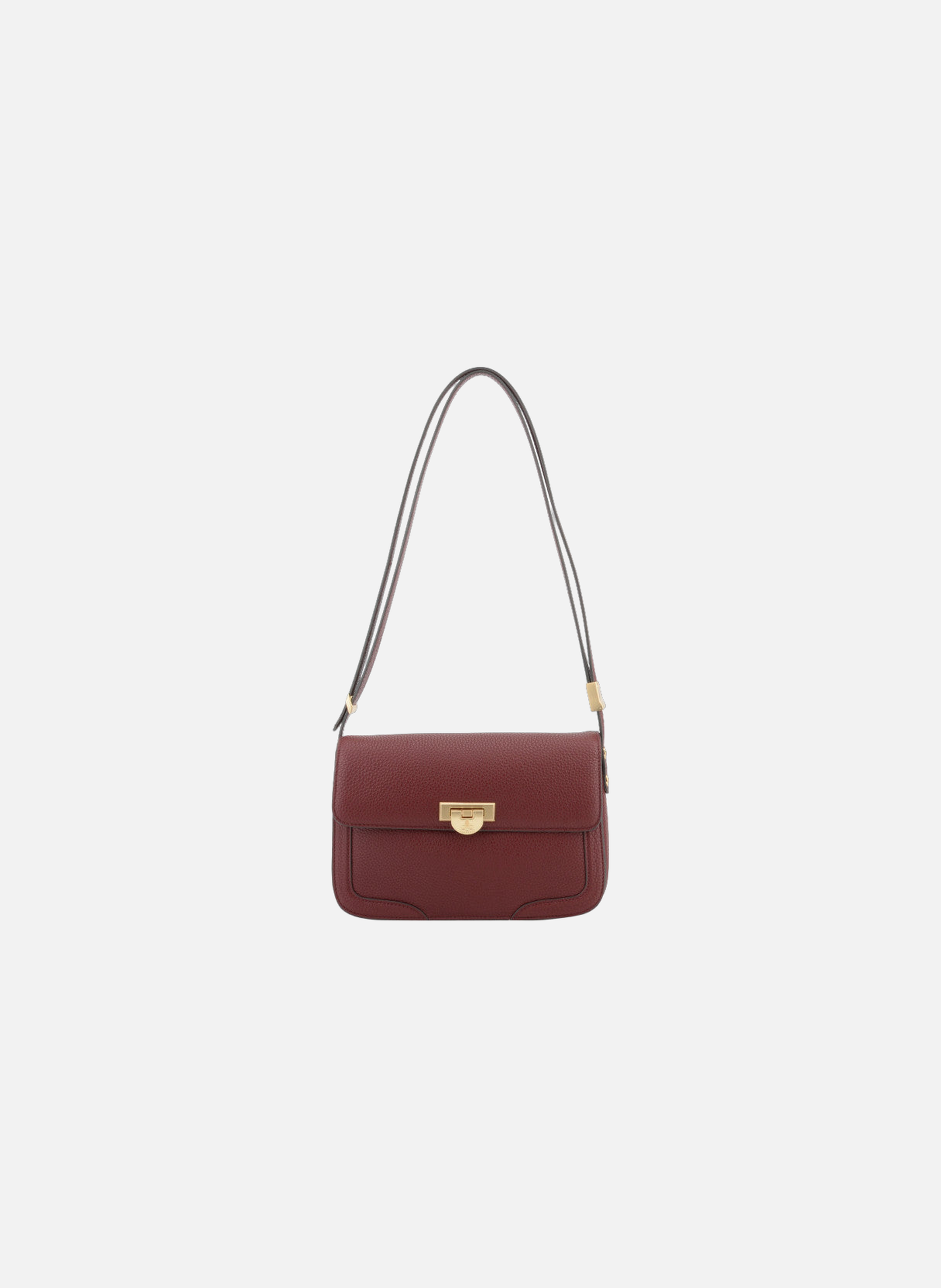 Auteuil | sac porté travers gm en cuir de vachette POURCHET Rouge