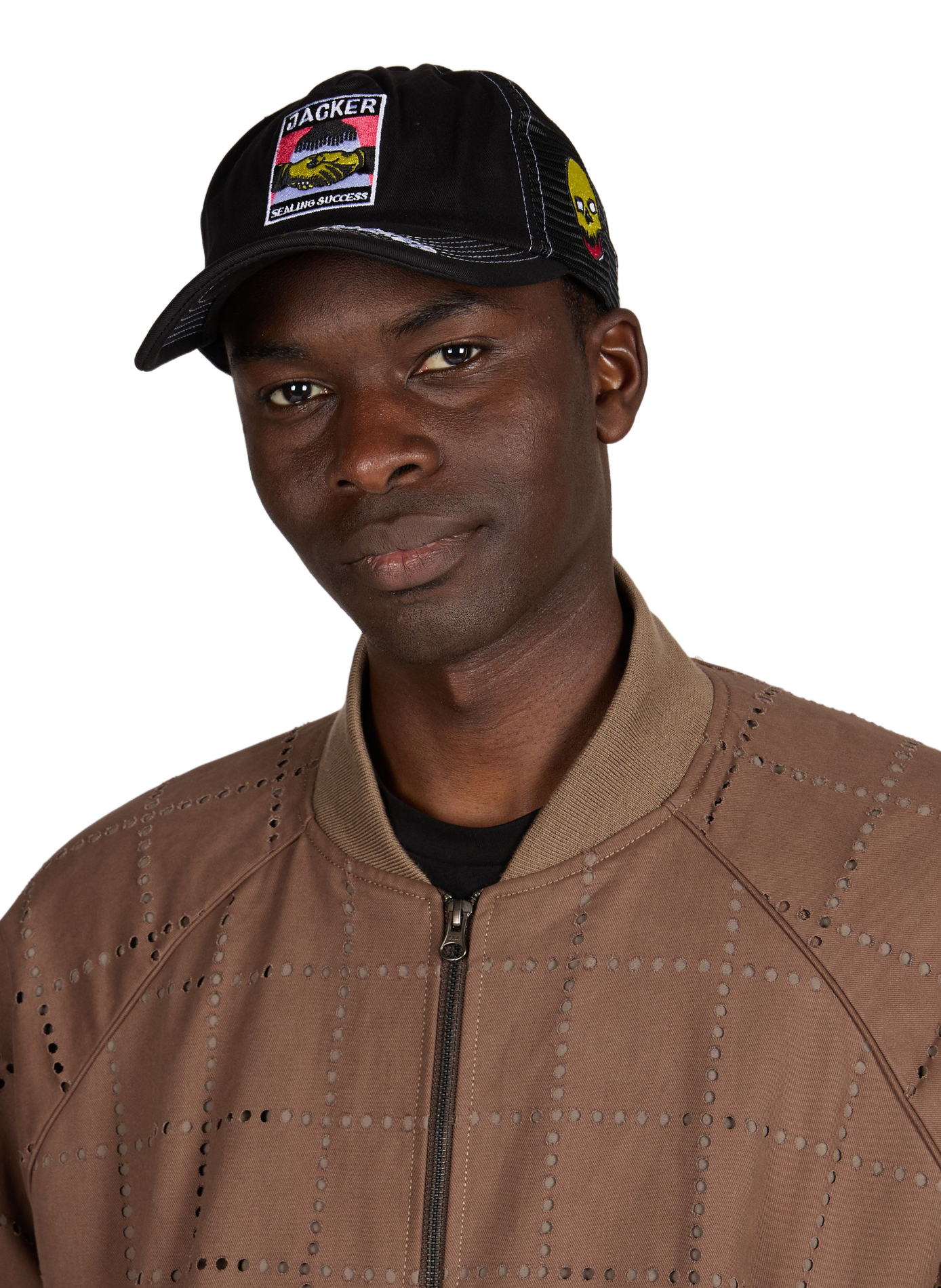 Casquette Deal Trucker brodée en mesh JACKER. Noir