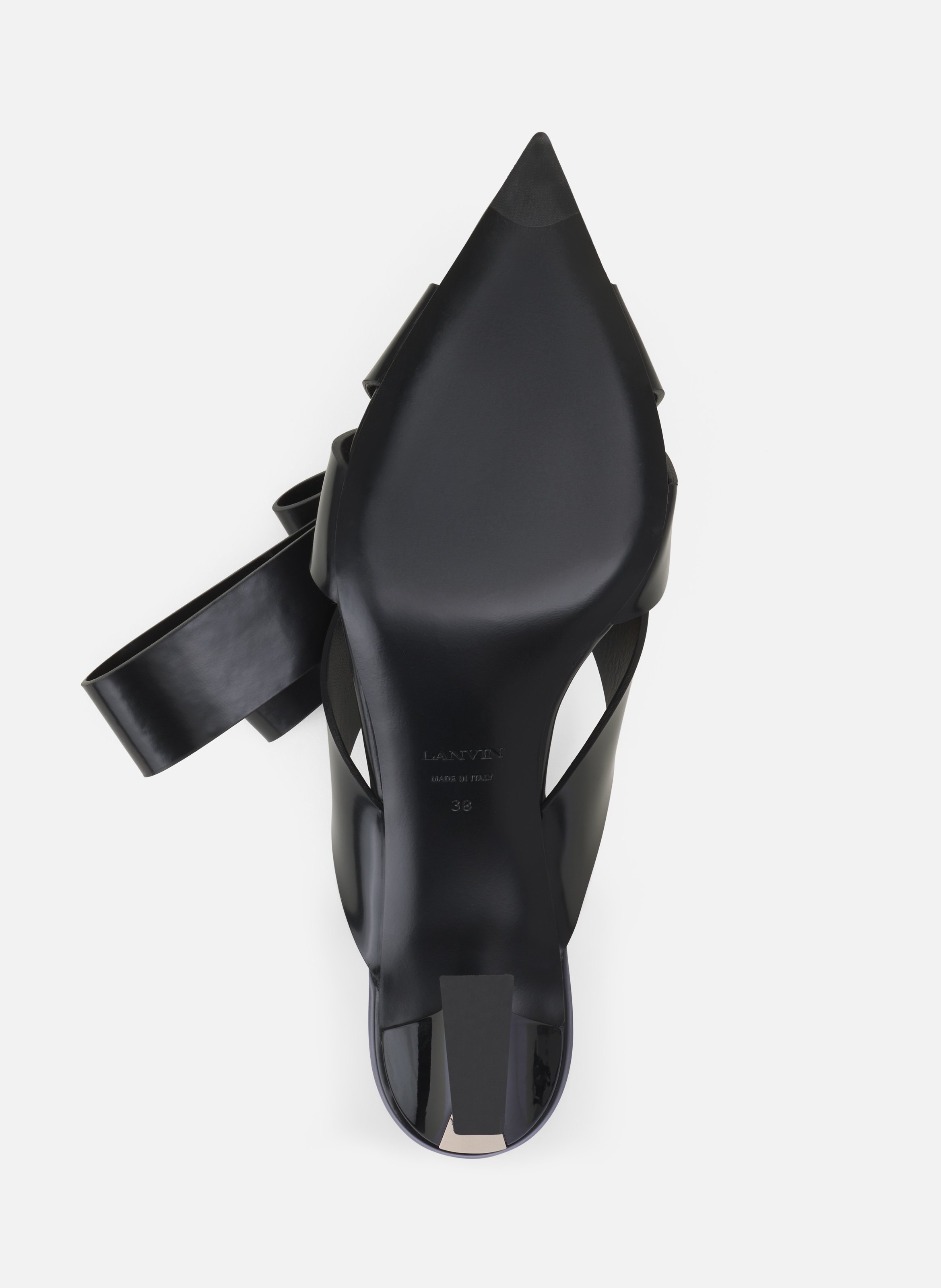 Mule à talon cadeau en cuir LANVIN Noir
