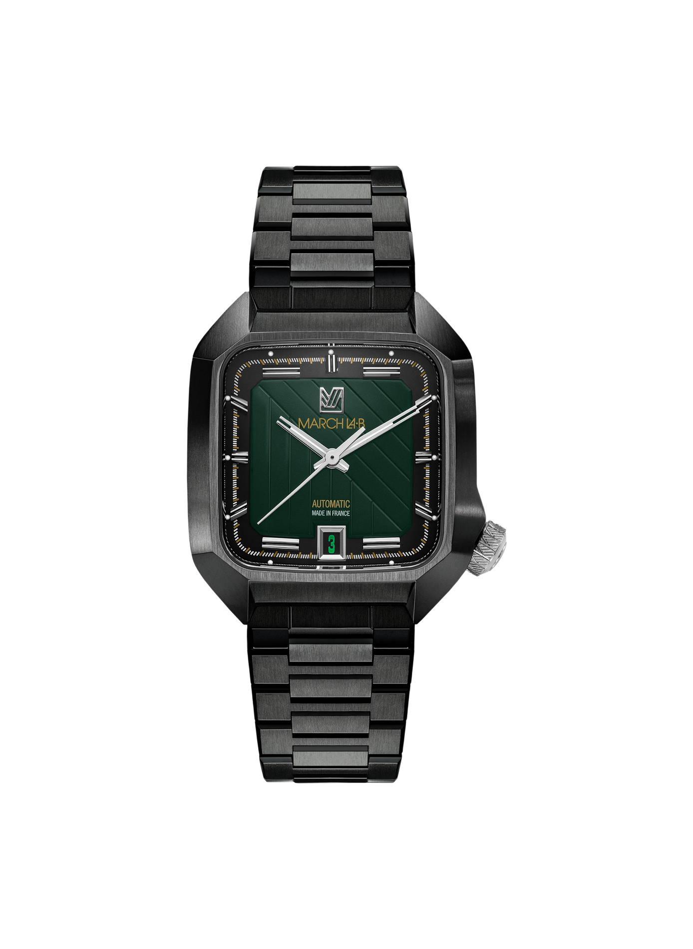 Montre automatique AM2 Slim en acier inoxydable MARCH LA.B Noir