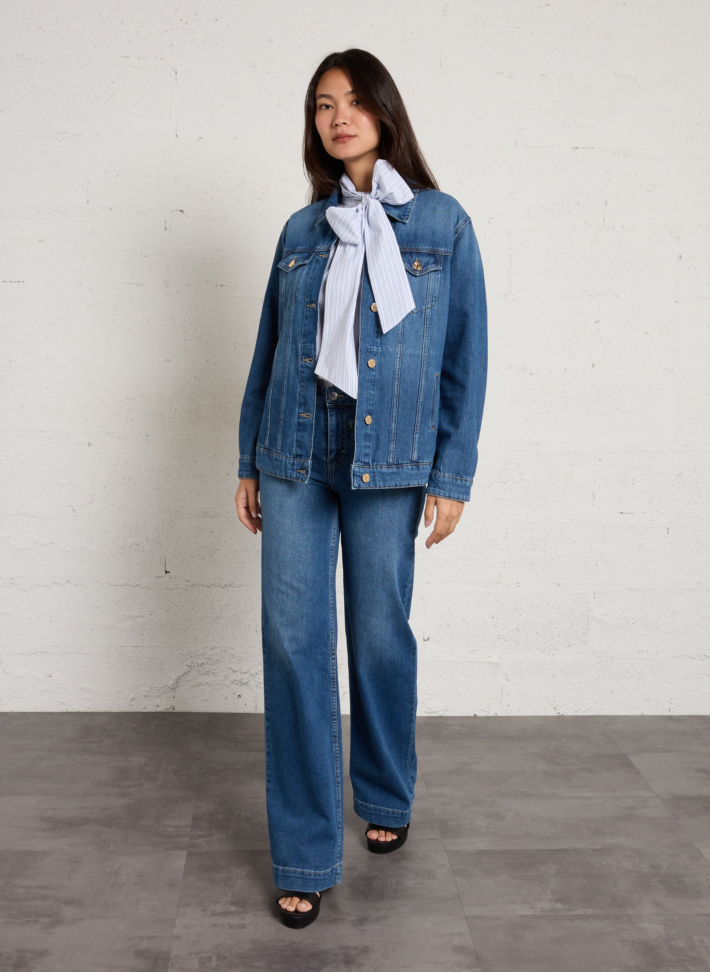 Jean large en coton rebecca MAISON 123 Bleu