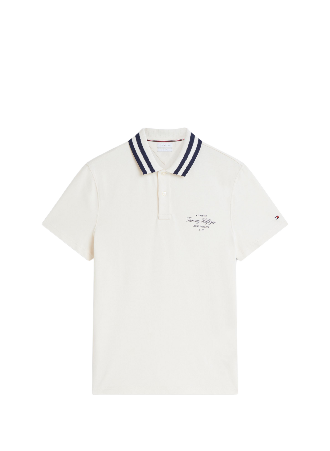 Polo manches courtes à logo en coton  TOMMY HILFIGER Beige