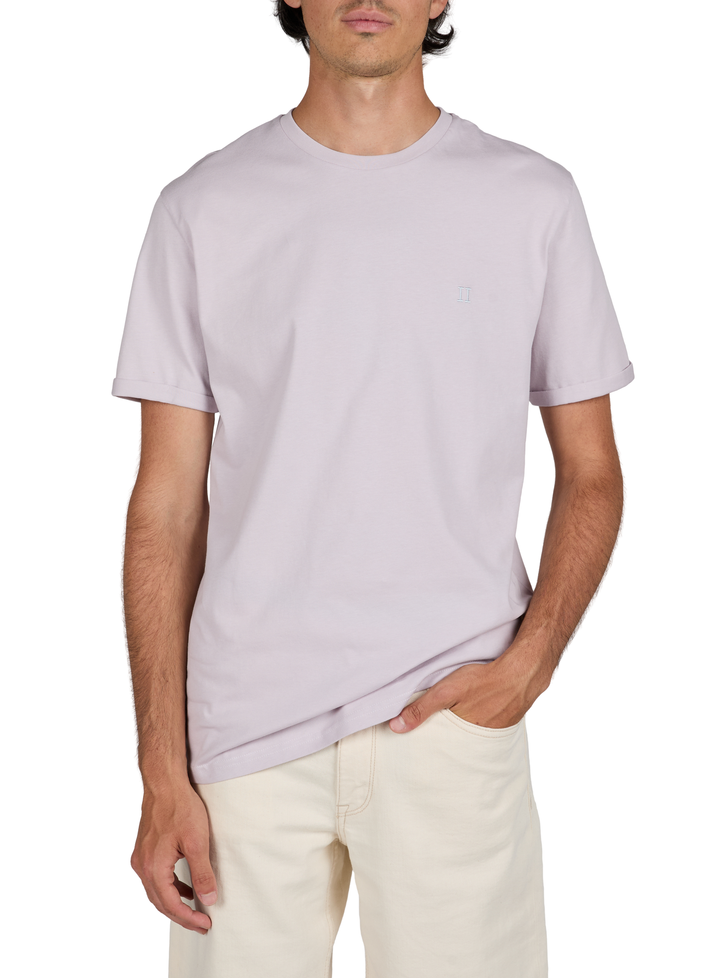 Straight embroidered cotton t-shirt LES DEUX Purple