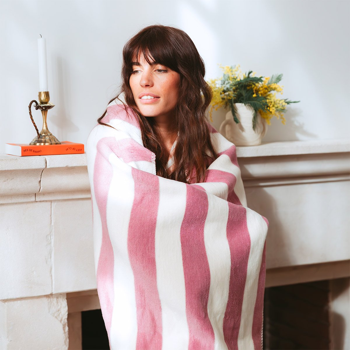 Plaid en coton, fifty-fifty DESFORGES Bleu
