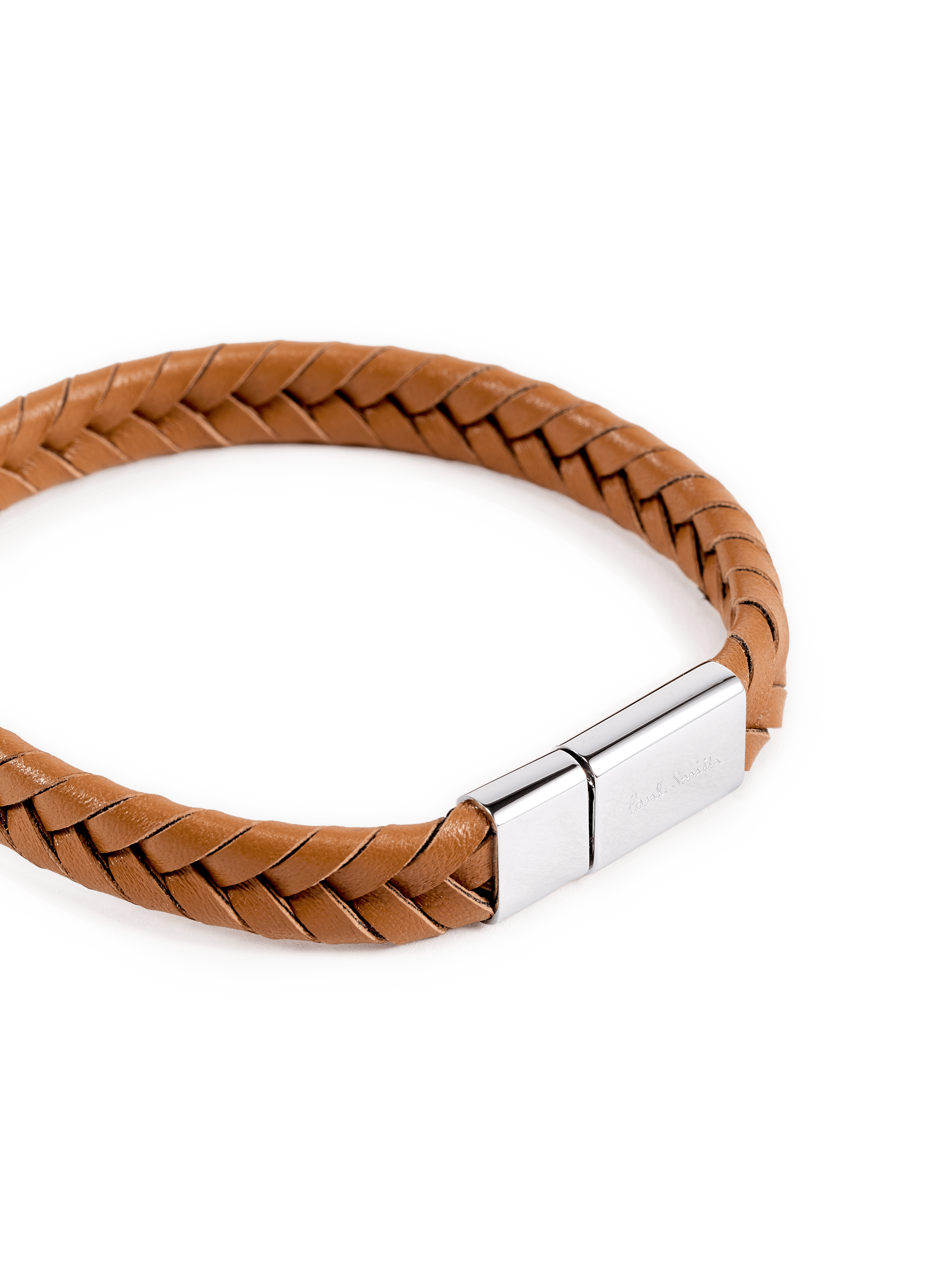 Bracelet en cuir tressé PAUL SMITH Marron