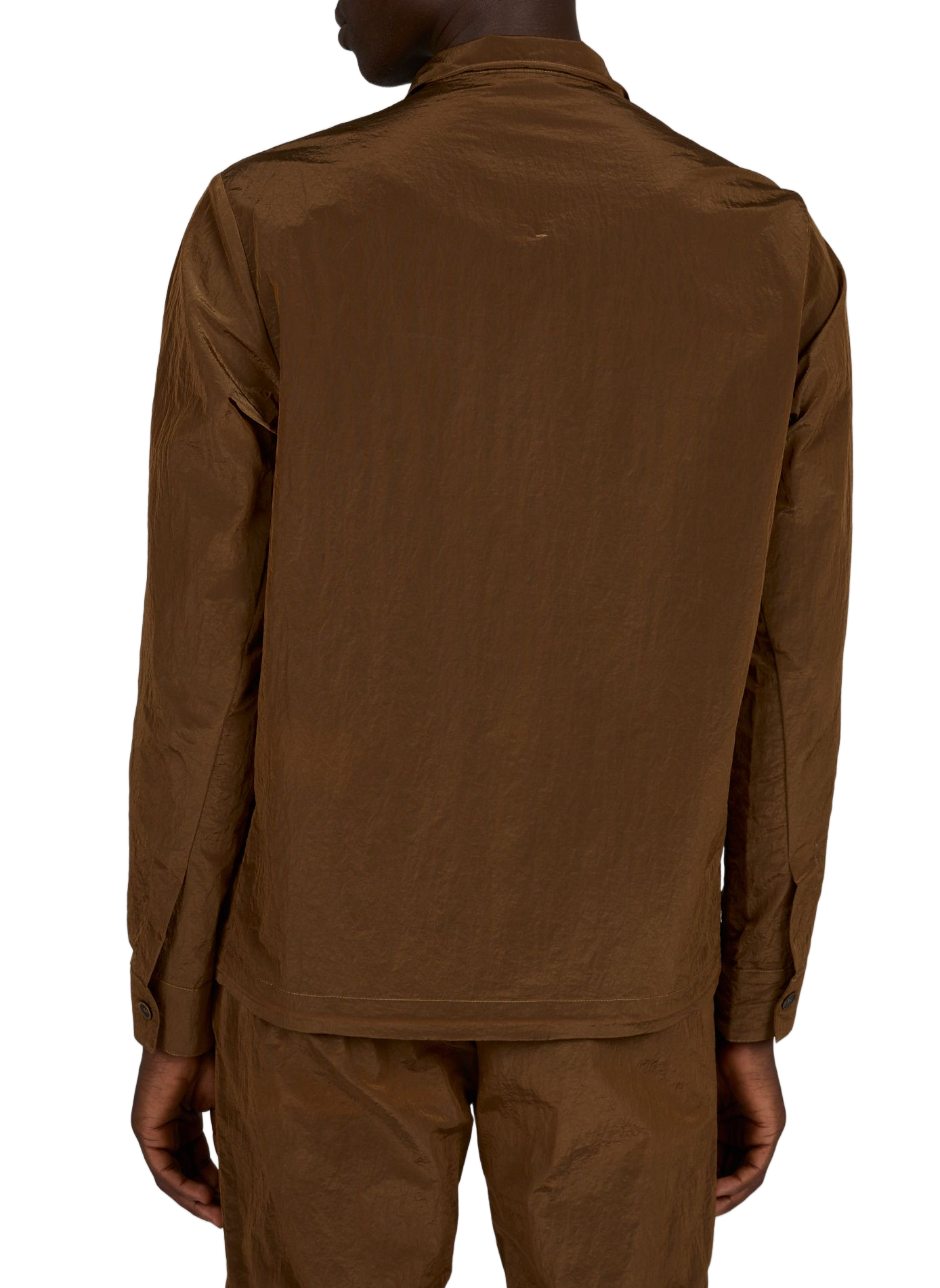 Veste texturée à col montant satinée RANRA Marron
