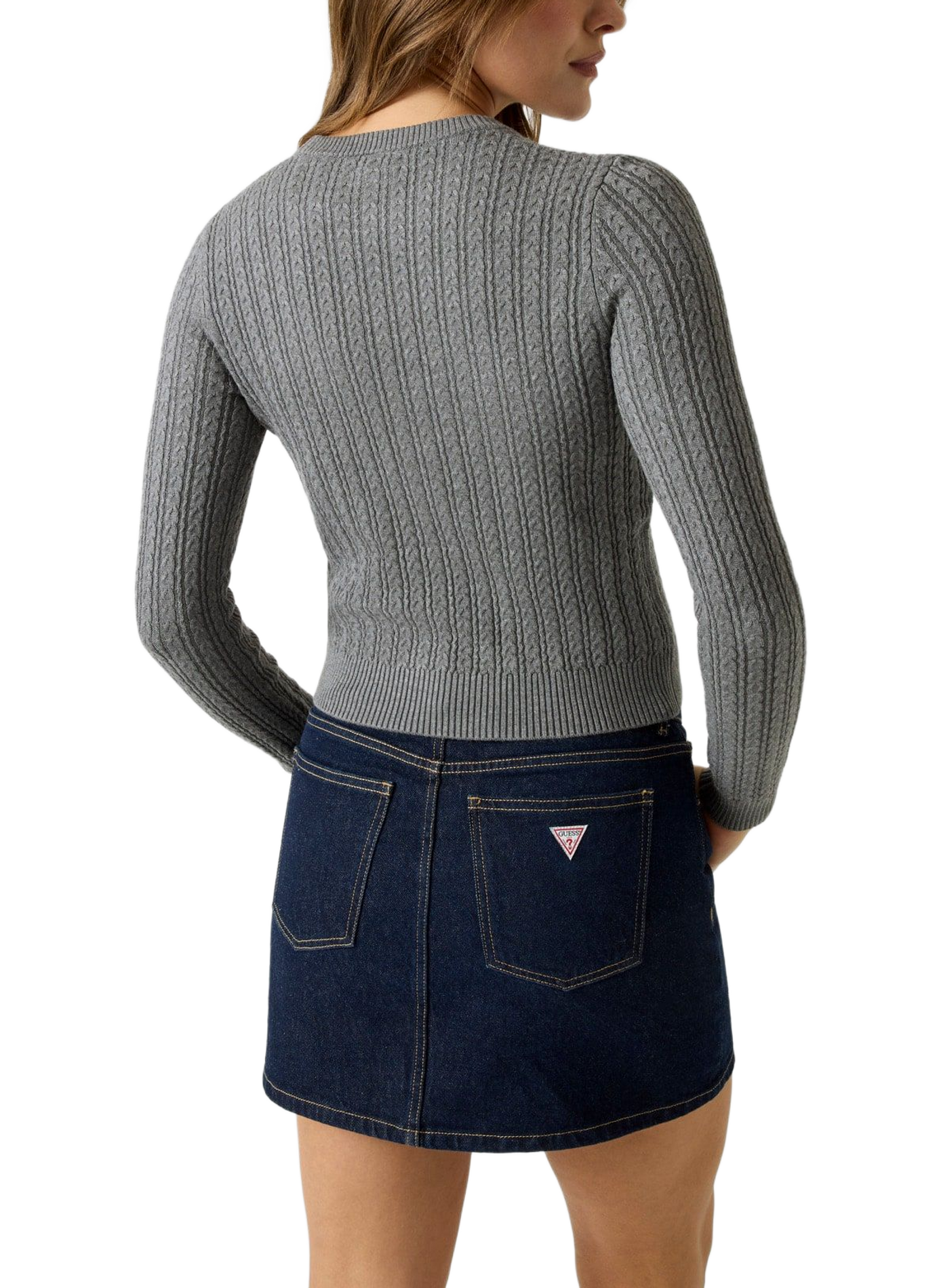 Rundhalsausschnitt-Pullover GUESS Grau