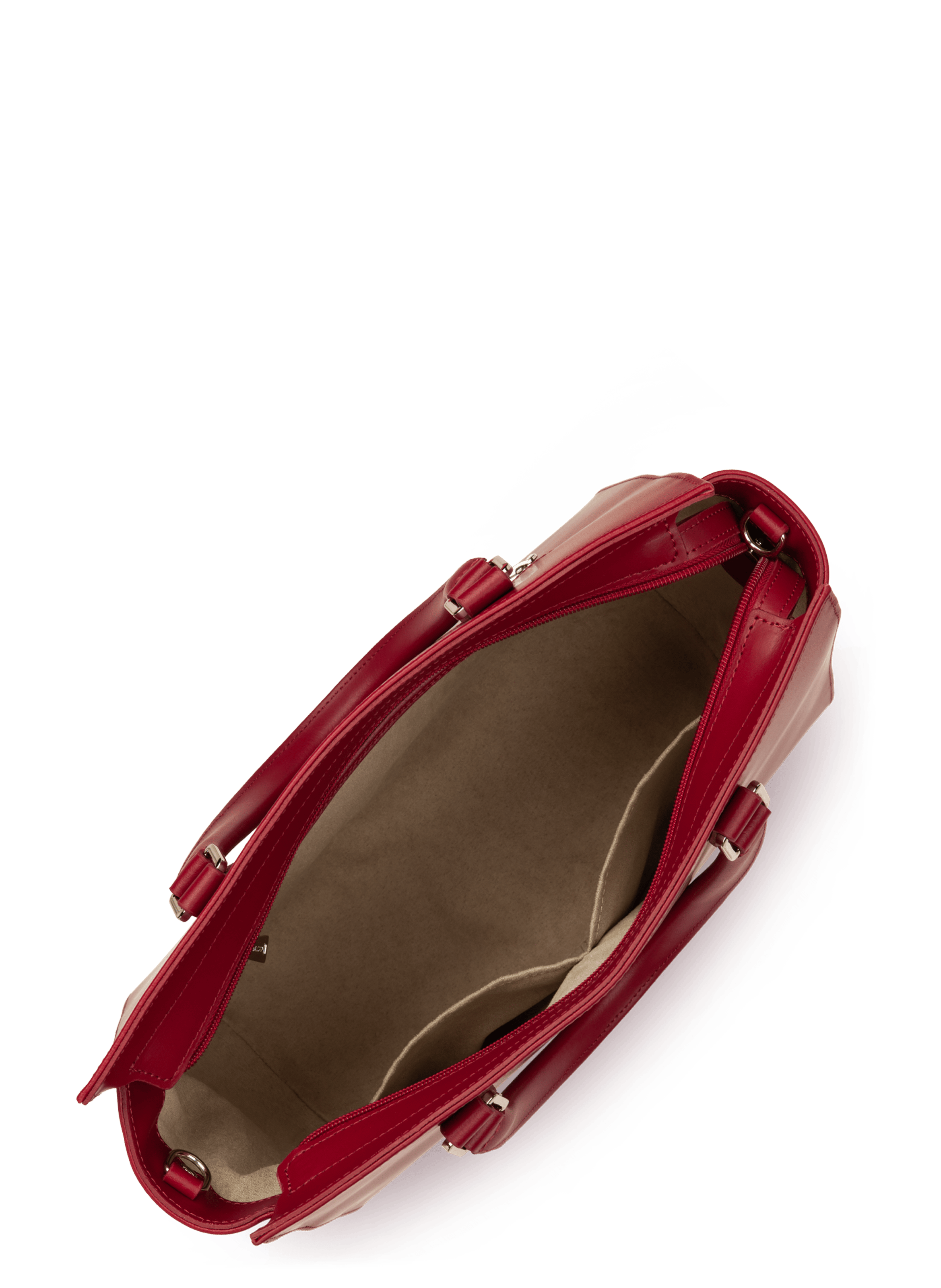 Grand sac cabas main - smooth LANCASTER Rouge