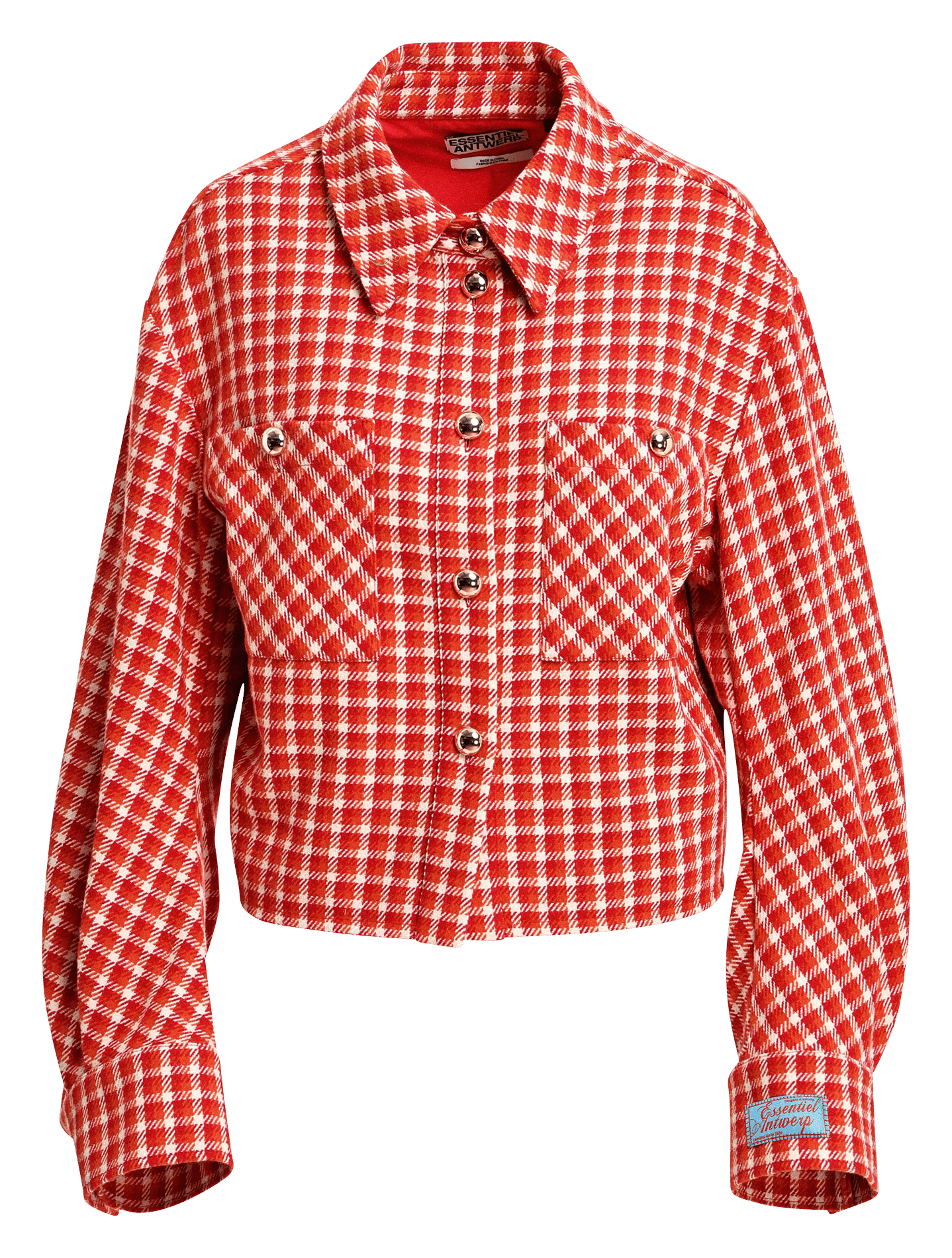 Veste droite à carreaux en laine mélangée kitten ESSENTIEL ANTWERP Orange