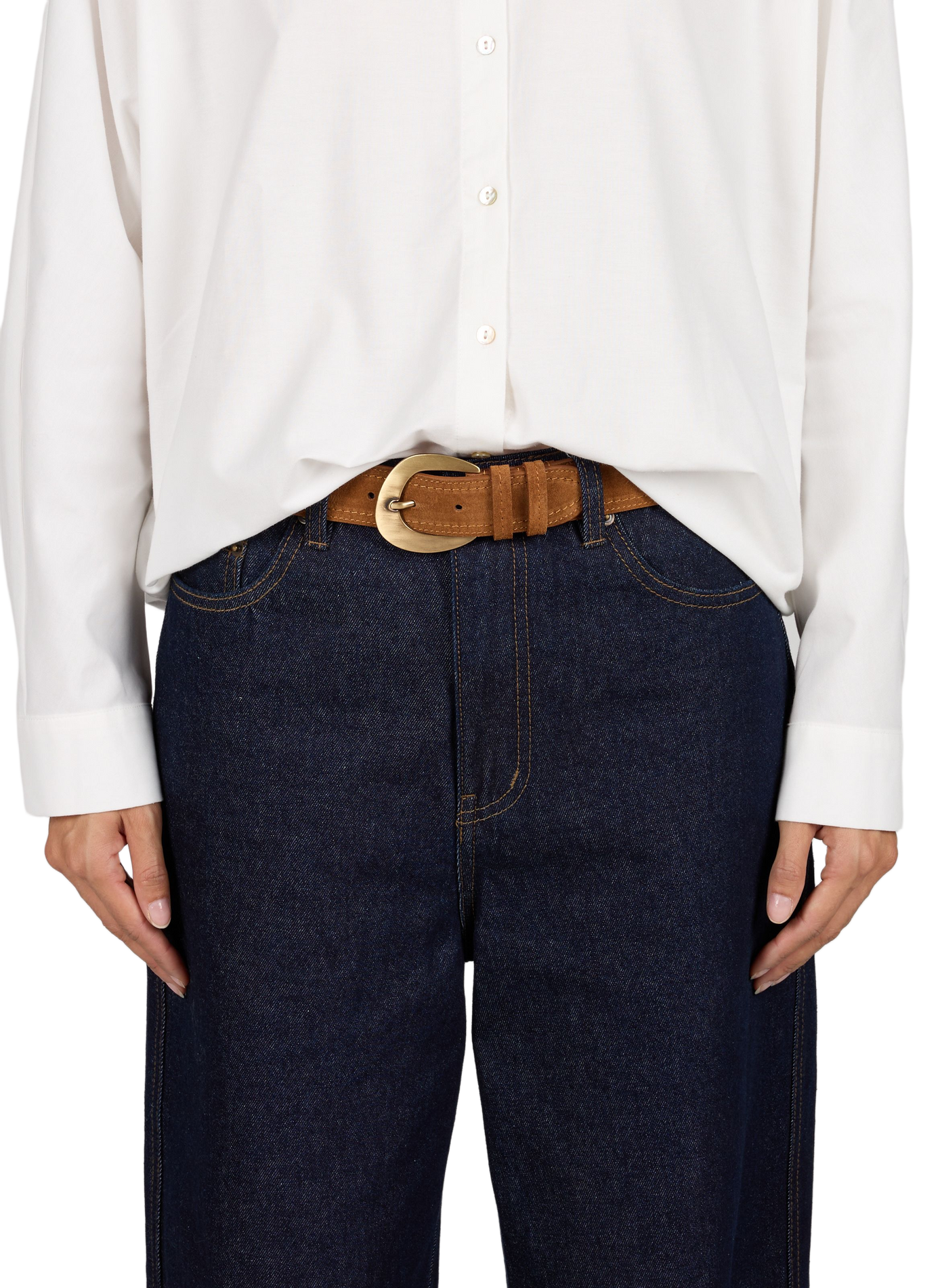 Cowhide leather belt AU PRINTEMPS PARIS Brown