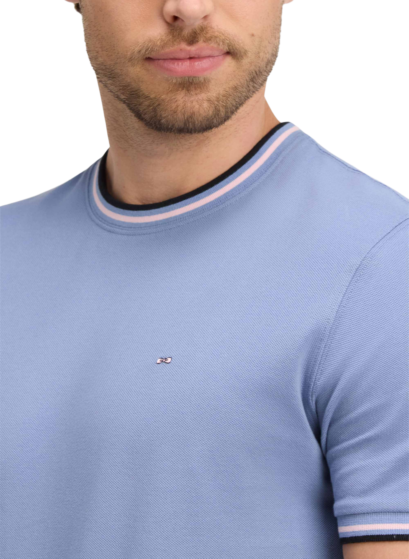 Tee-shirt col rond en coton EDEN PARK Blauw