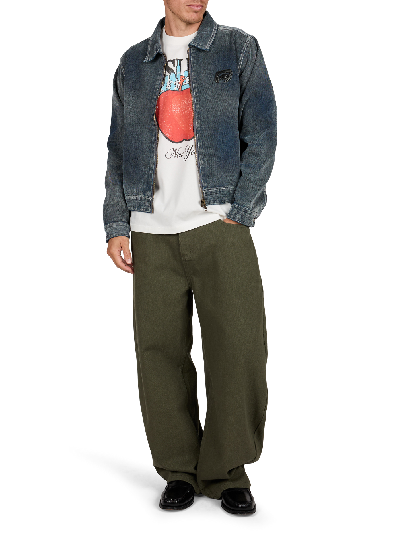 Straight cotton denim jacket KIDSUPER Grey