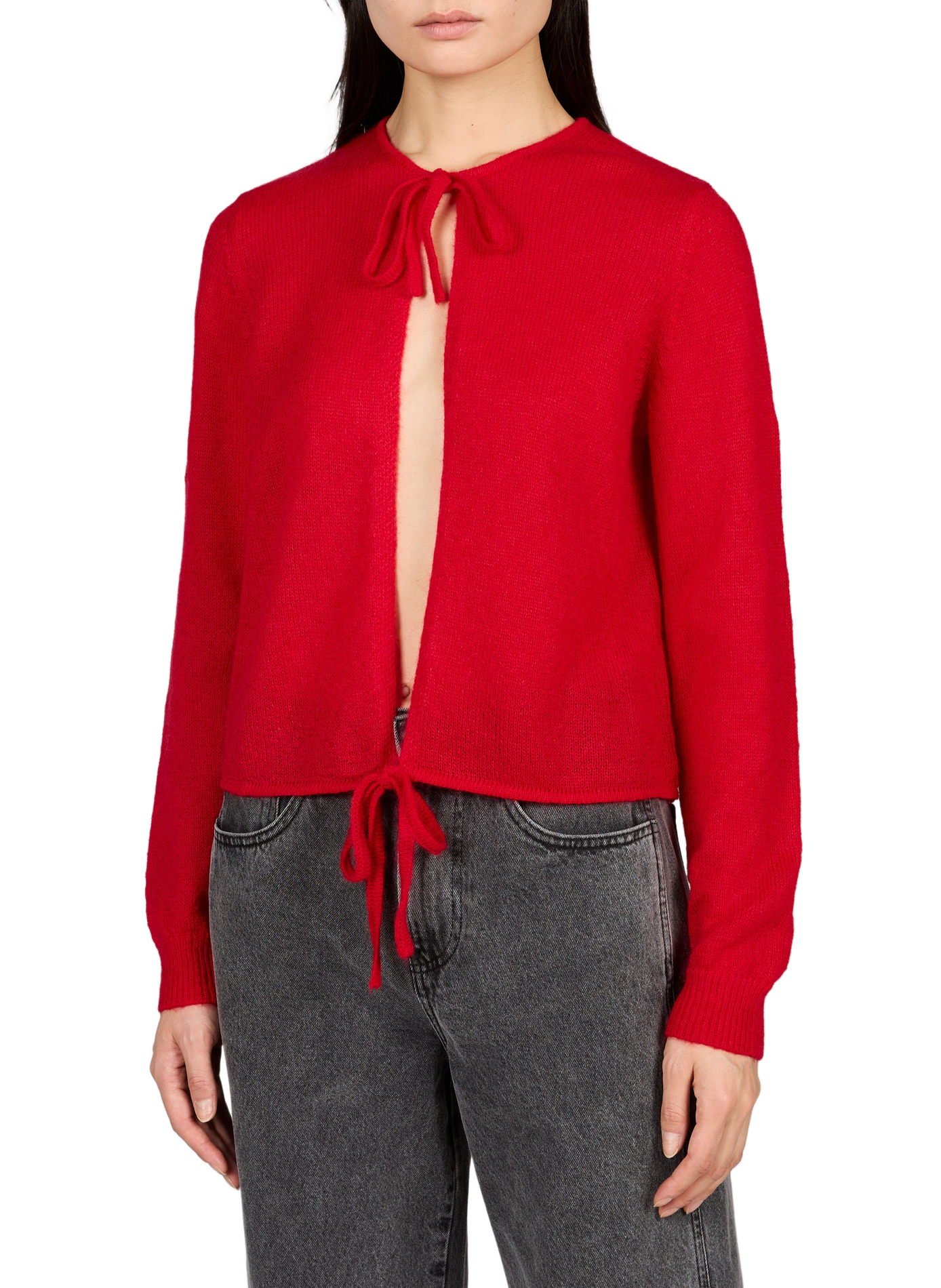 Oversized LEILA-gilet van wolmix THINKING MU Rood