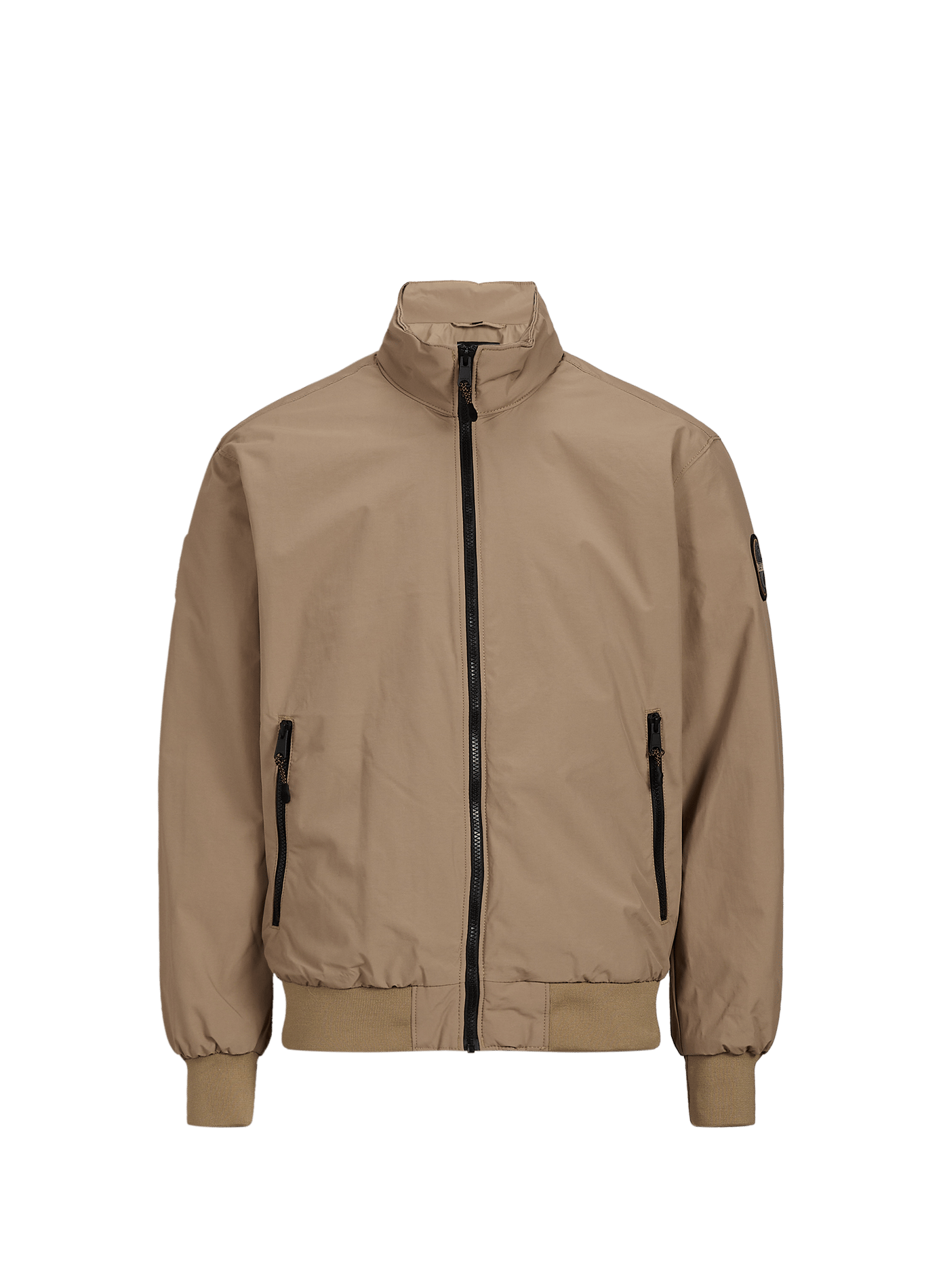 Plain zip-up high-neck parka NAPAPIJRI Brown