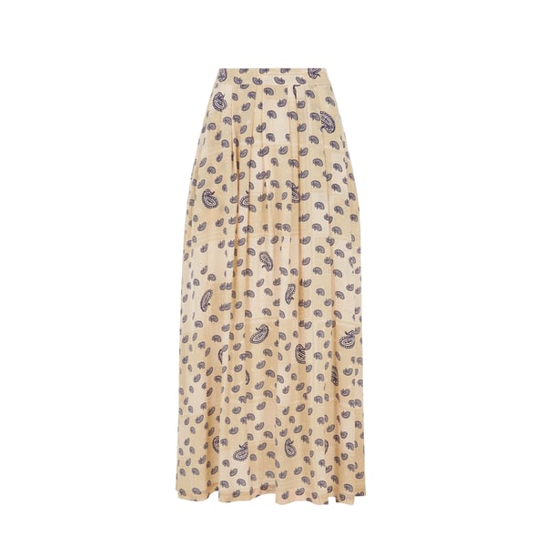 Jupe midi Paisley en soie