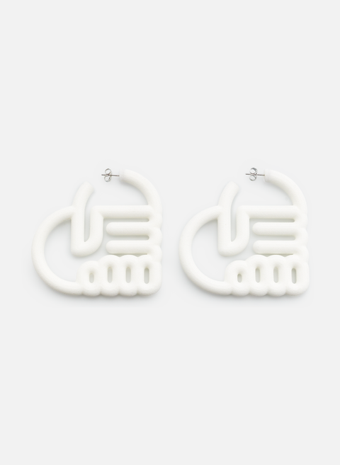 White logo earringsESTER MANAS 