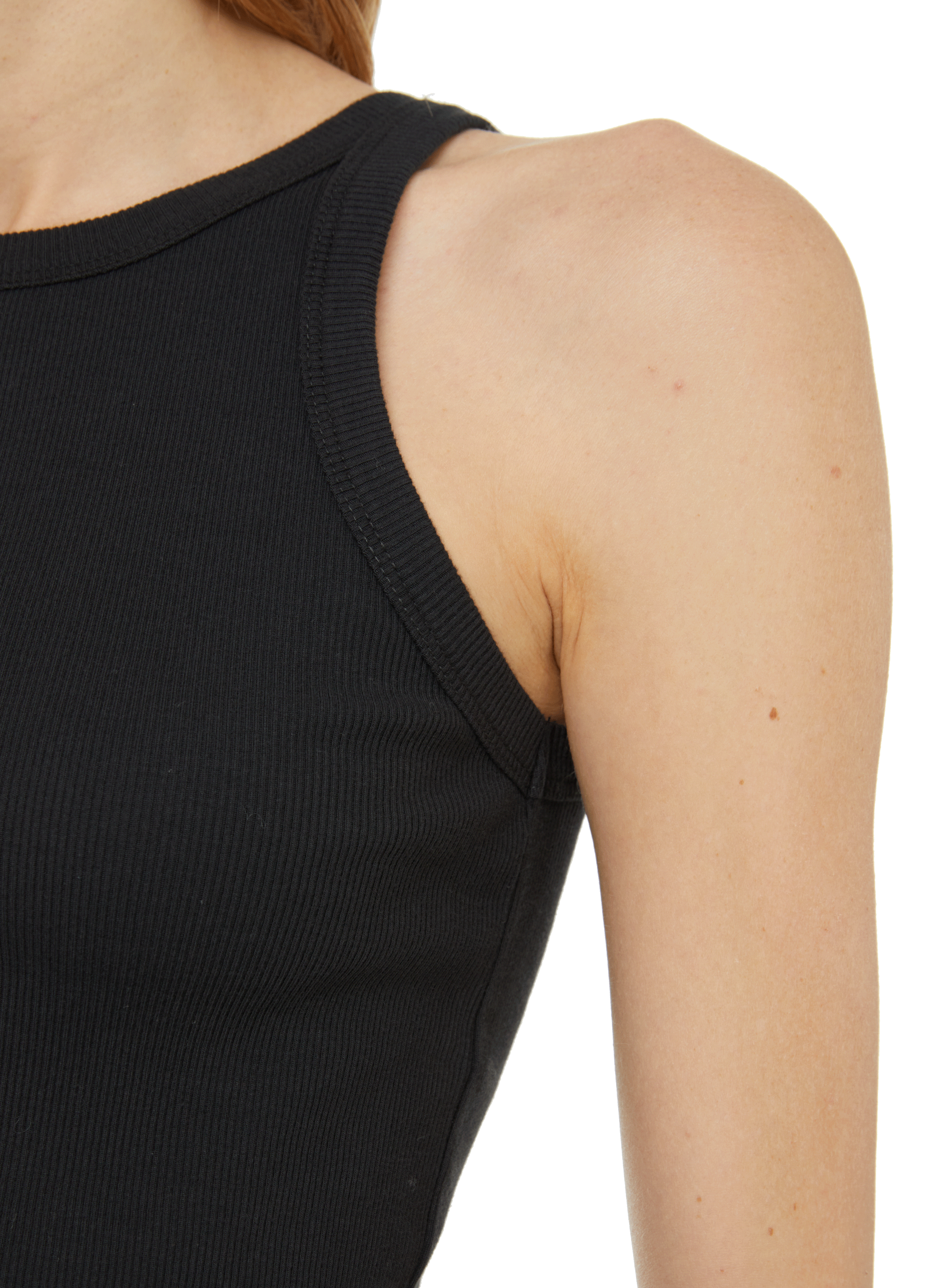 Sleeveless cotton top Black