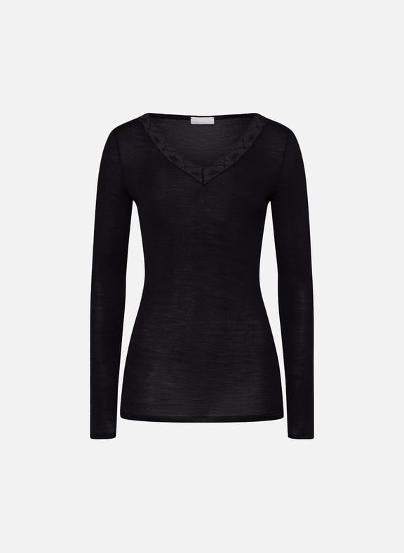 T-shirt manches longues Noir by HANRO HANRO T-shirt manches longues Noir