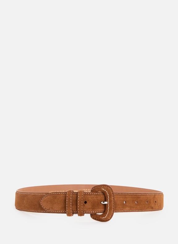 Suede leather belt Brown by SAISON 1865 SAISON 1865 Suede leather belt Brown