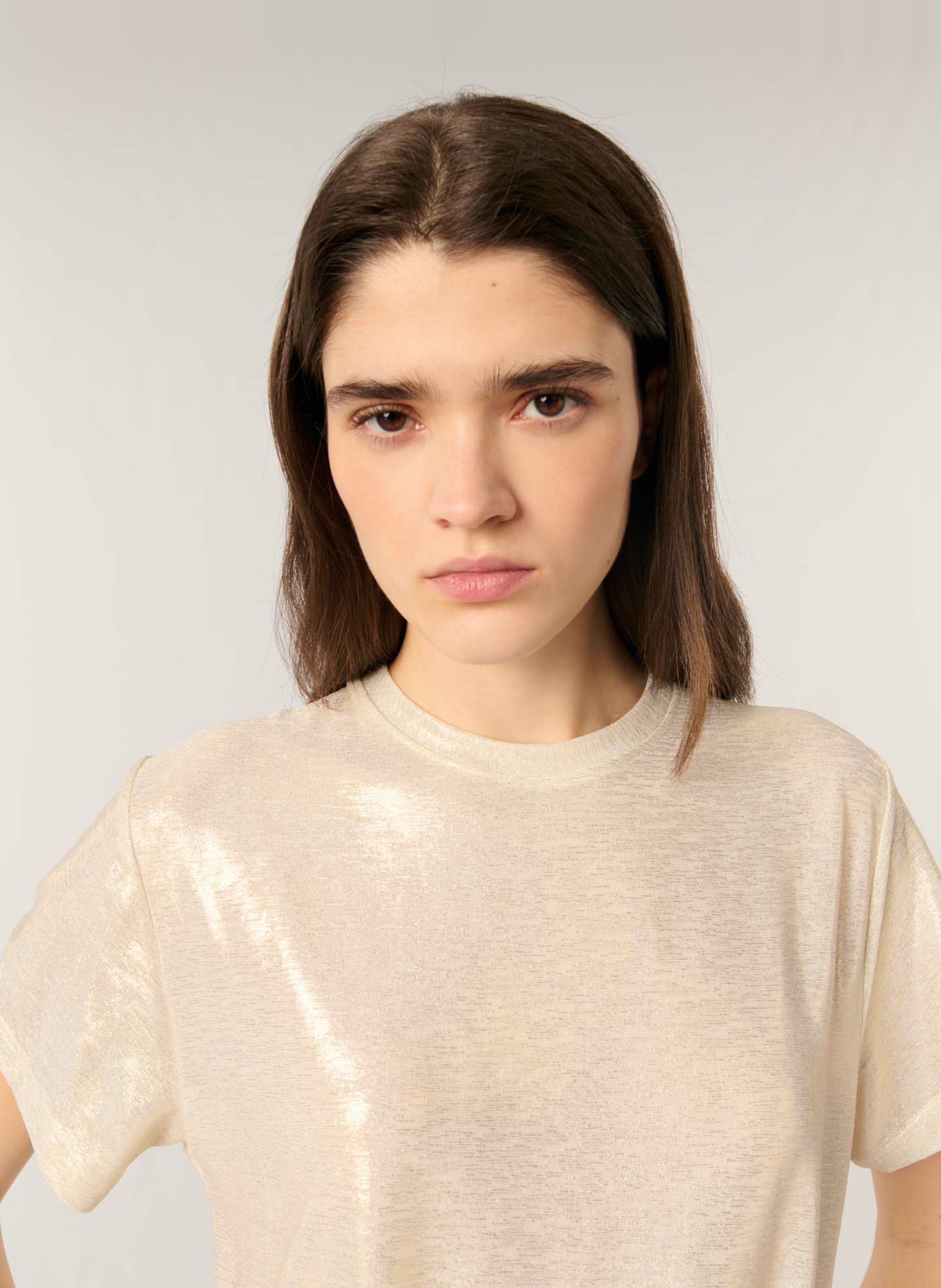 Top col rond MAJE Doré