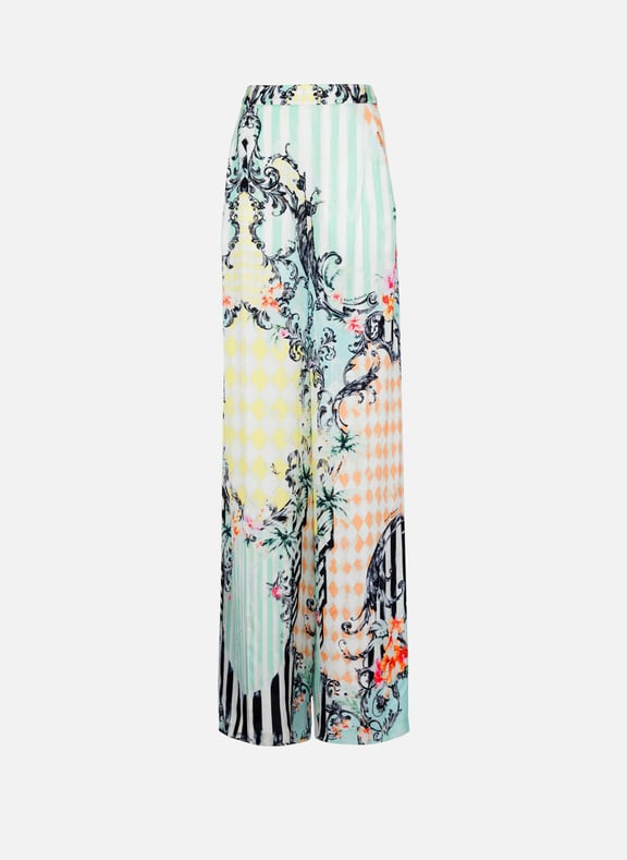 Pantalon palazzo imprimé baroque Multicolore by BALMAIN BALMAIN Pantalon palazzo imprimé baroque Multicolore
