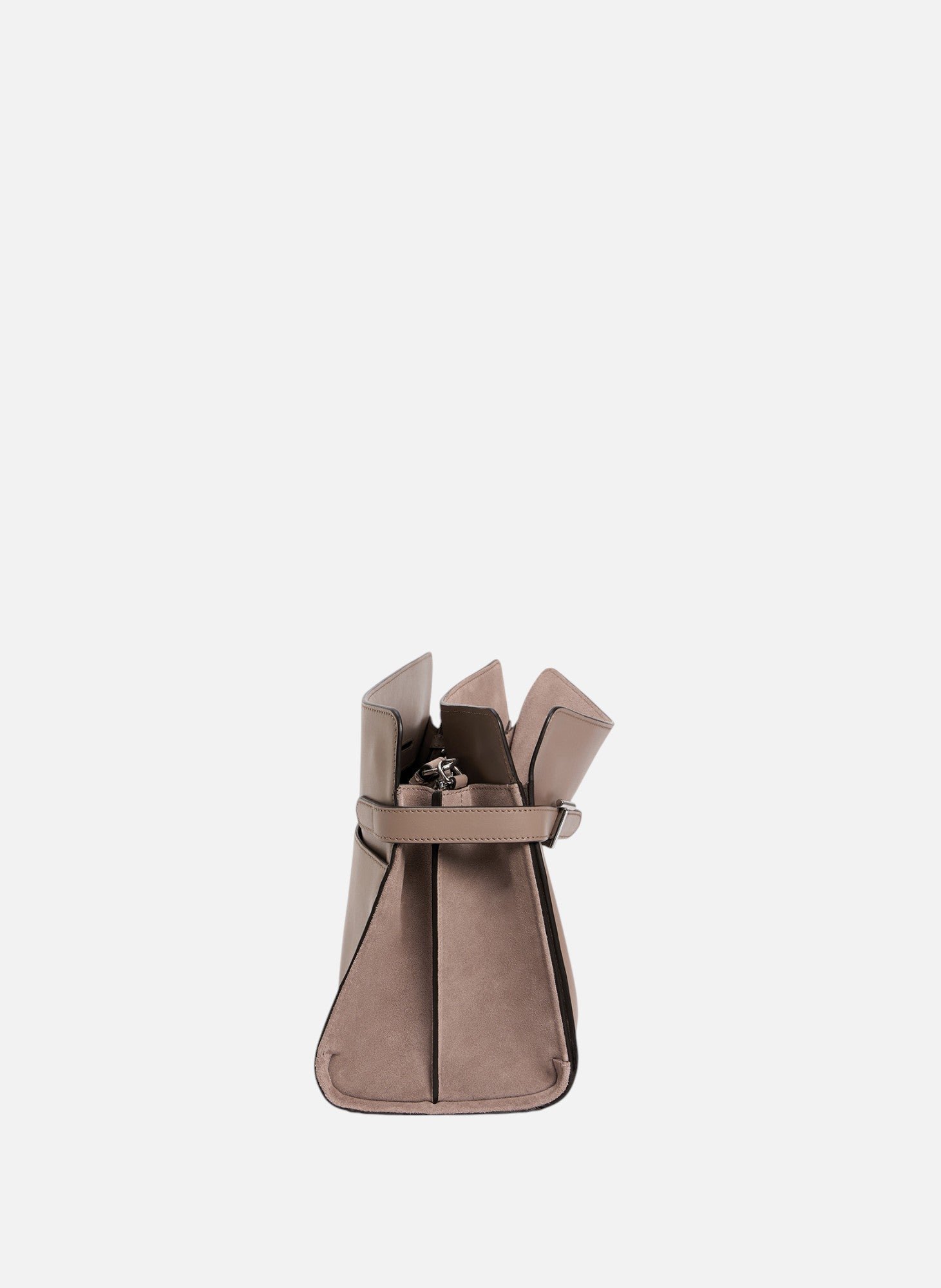 Sac porté épaule grand modèle emie en cuir lisse et nubuck LE TANNEUR Gris