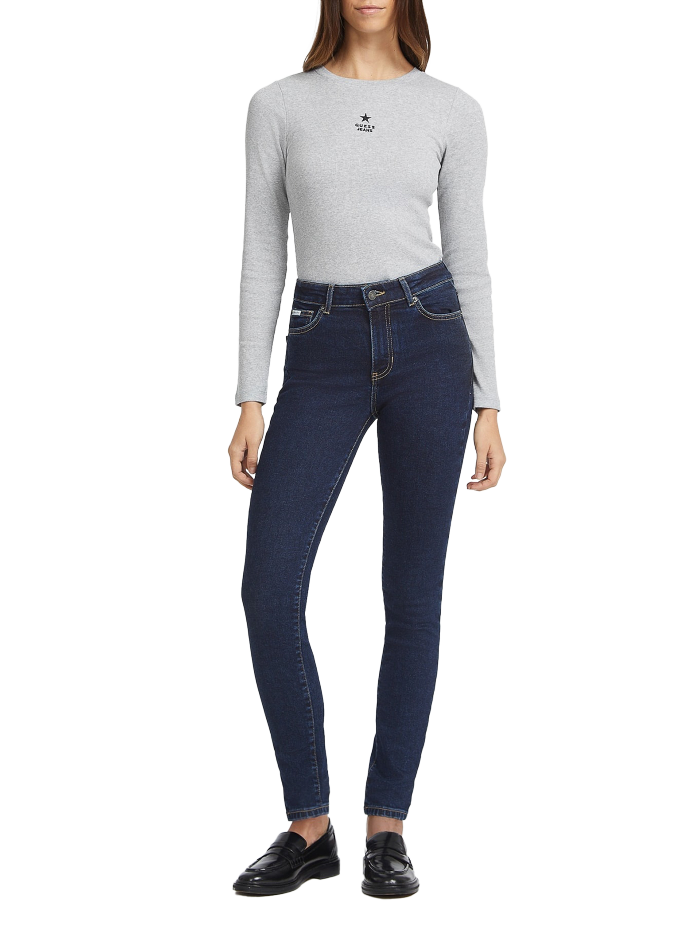 Cotton T-shirt GUESS Blue