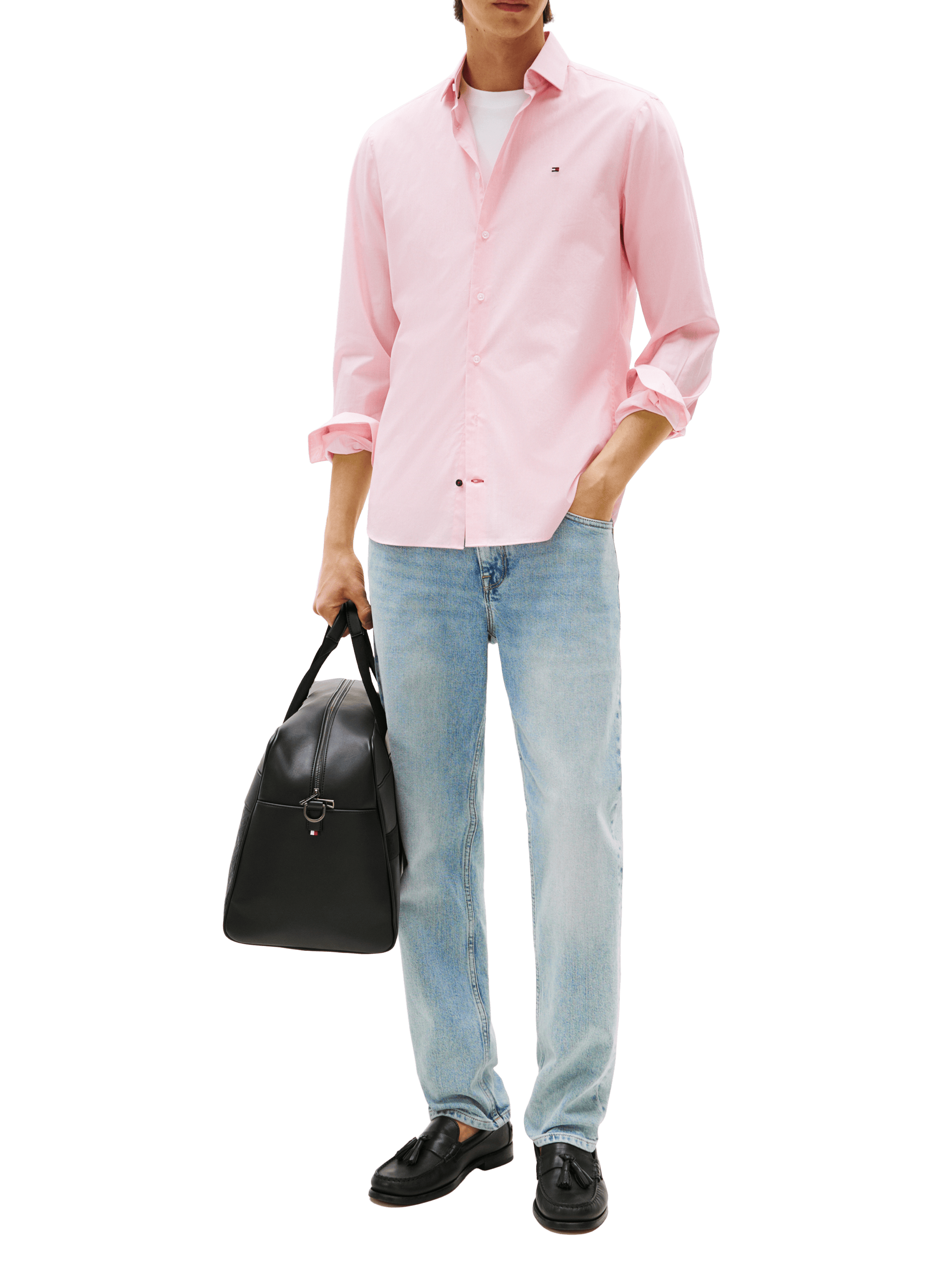Cotton poplin shirt TOMMY HILFIGER Pink