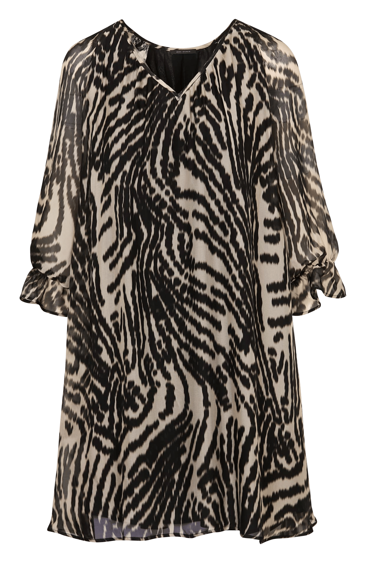 Robe courte col v imprimée IKKS Noir