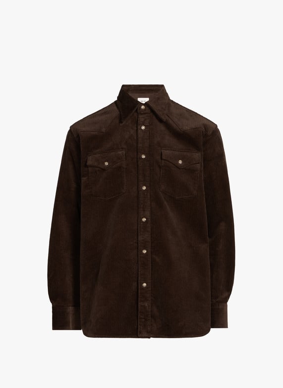 Surchemise Ricky côtelée en coton | Marron by NN.07 Surchemise Ricky côtelée en coton Marron