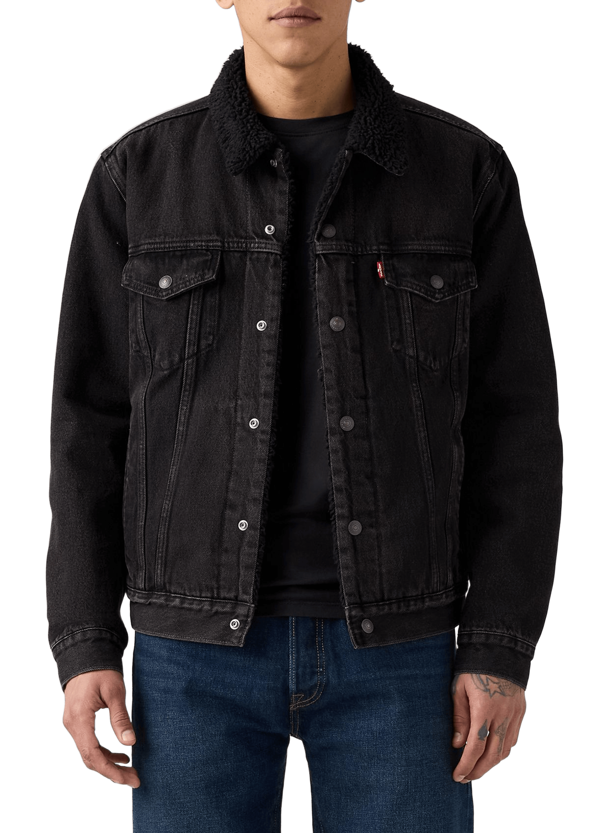LEVI'S Fleece-lined denim jacket Black