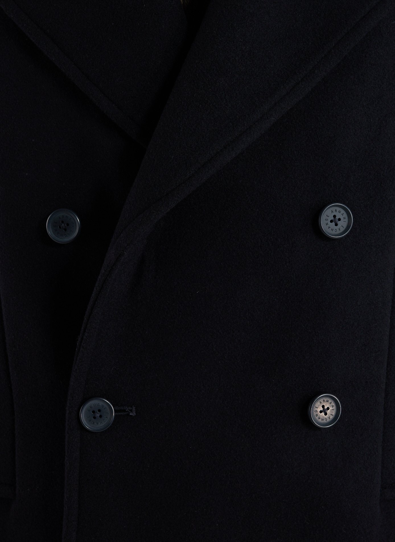 Jacket with tailored collar in blended virgin wool ARMANI EXCHANGE Blue