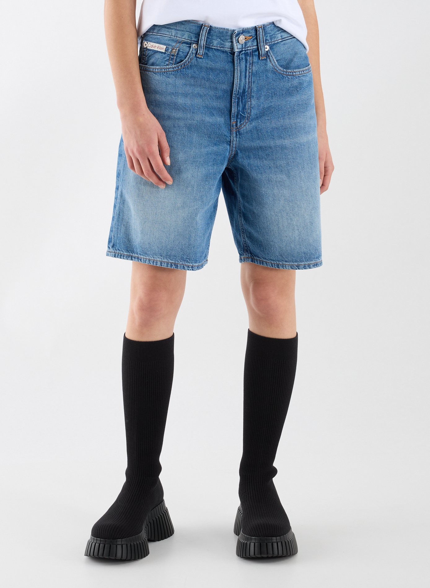 CALVIN KLEIN Denim Bermuda shorts Blue