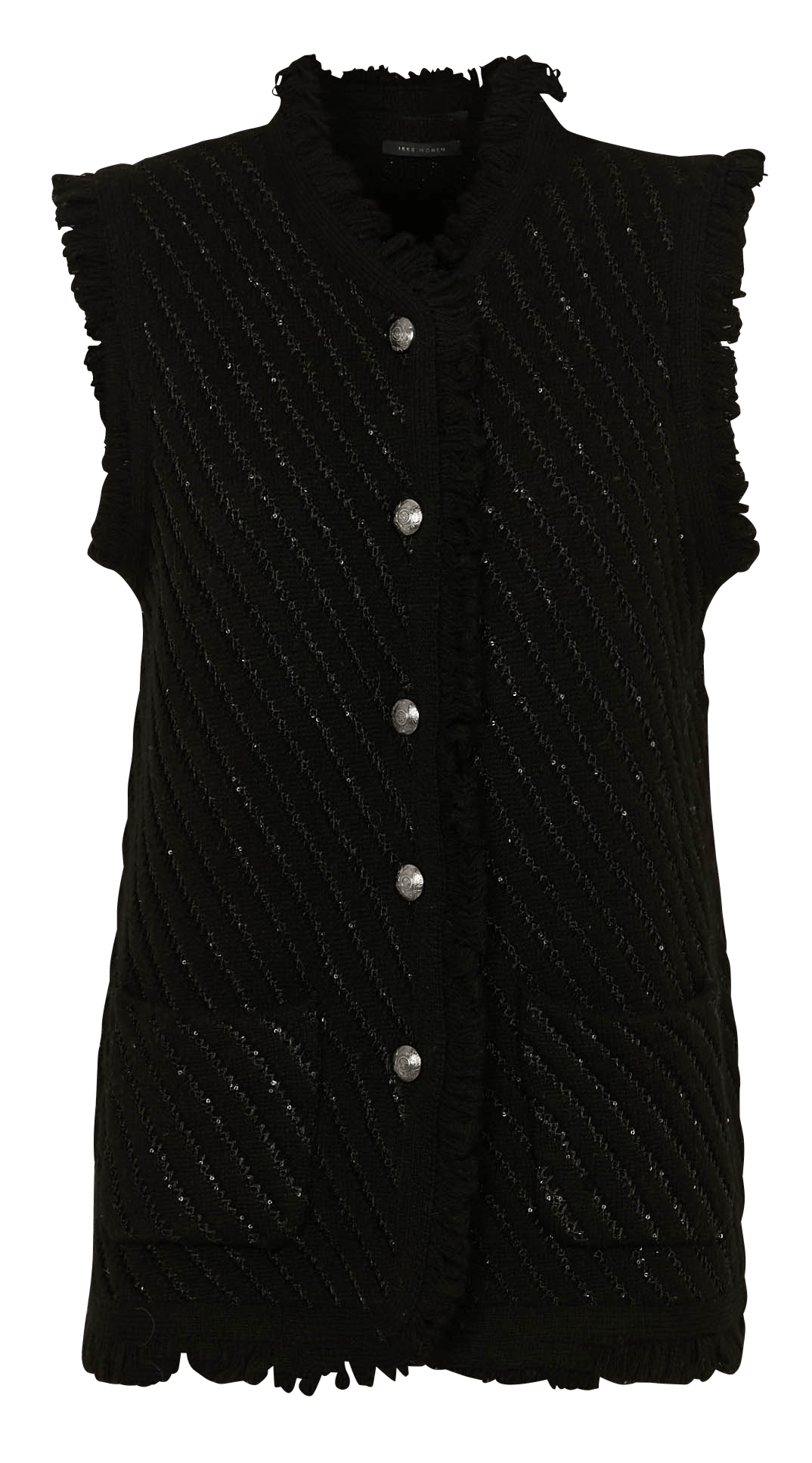 Cardigan droit sans manches à sequins IKKS Noir